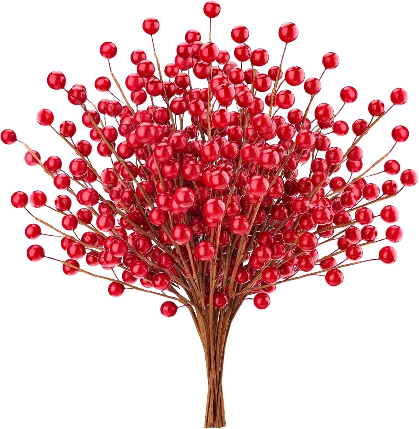 15 Pcs Artificial Red Berry Stems Christmas Red Berries Holly Berry Branches Fak