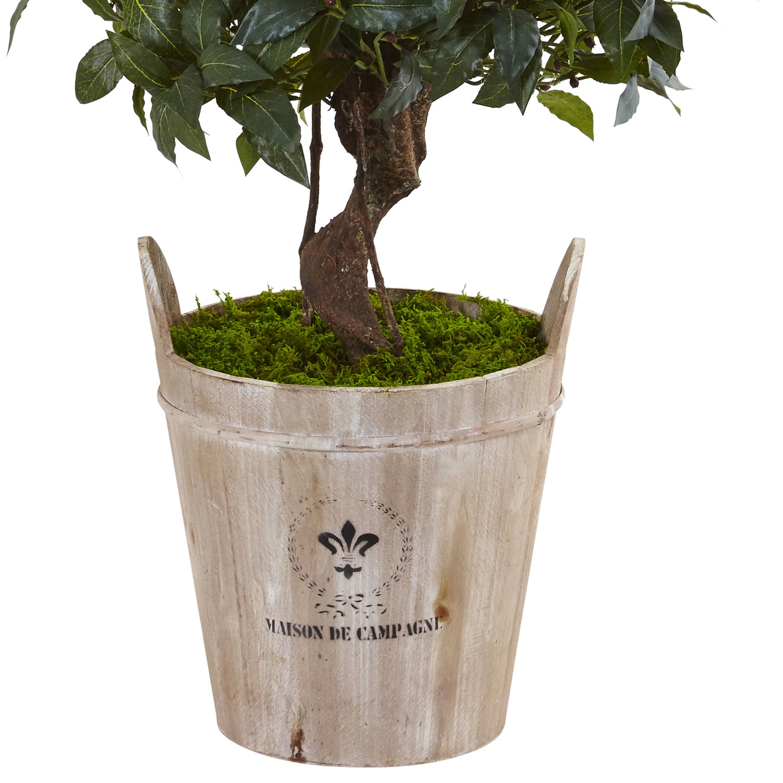 Nearly Natural 4.5ft Sweet Bay Double Topiary ArtificialTree in Planter
