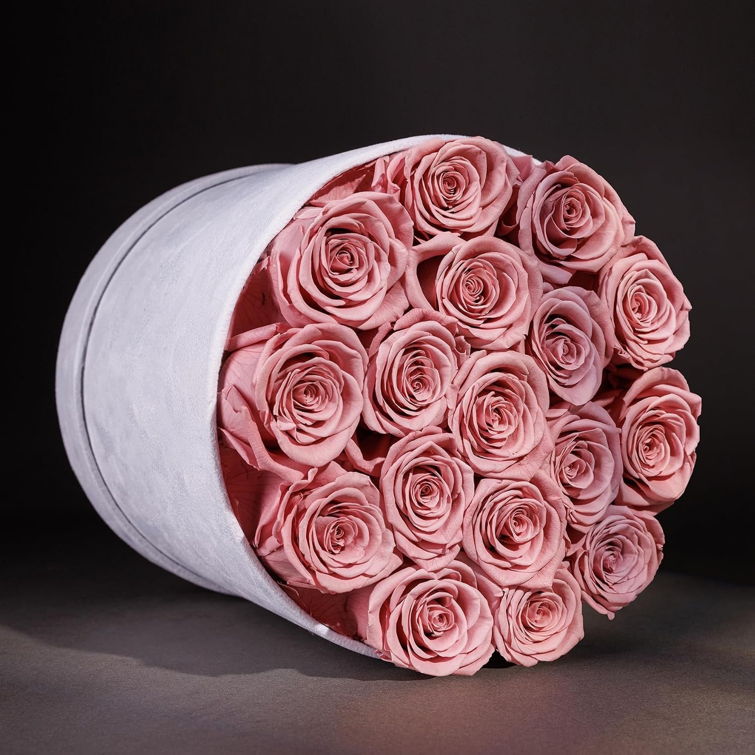 Luxury Preserved Roses in Suede Box – 17 Roses for Anniversaries & Birthdays