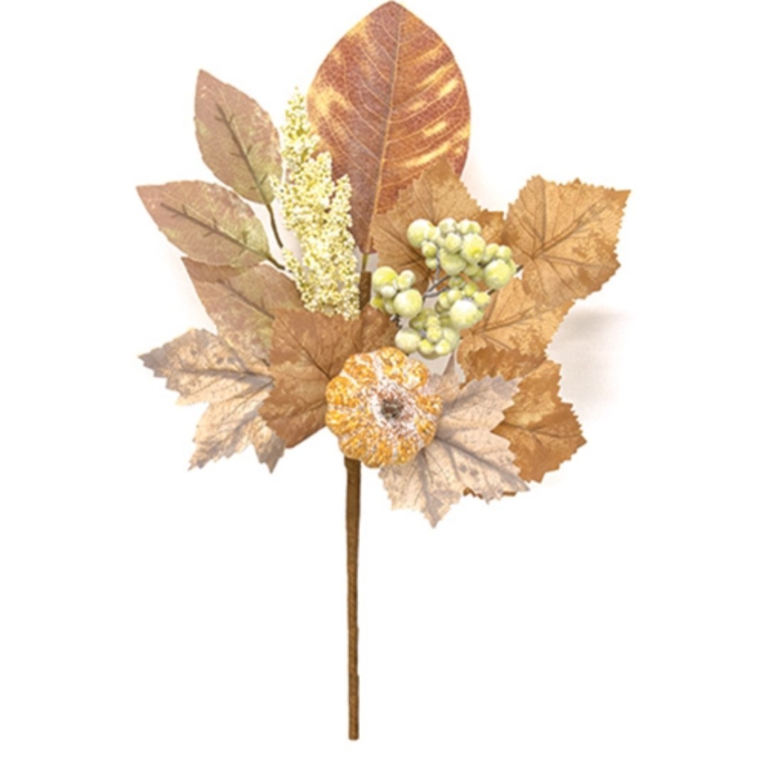 14″ Wind Washed Fall Foliage Floral Pick