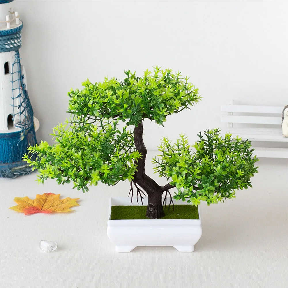 Artificial Potted Bonsai Plant Small Fake Tree Zen Decor Home Office Ornament