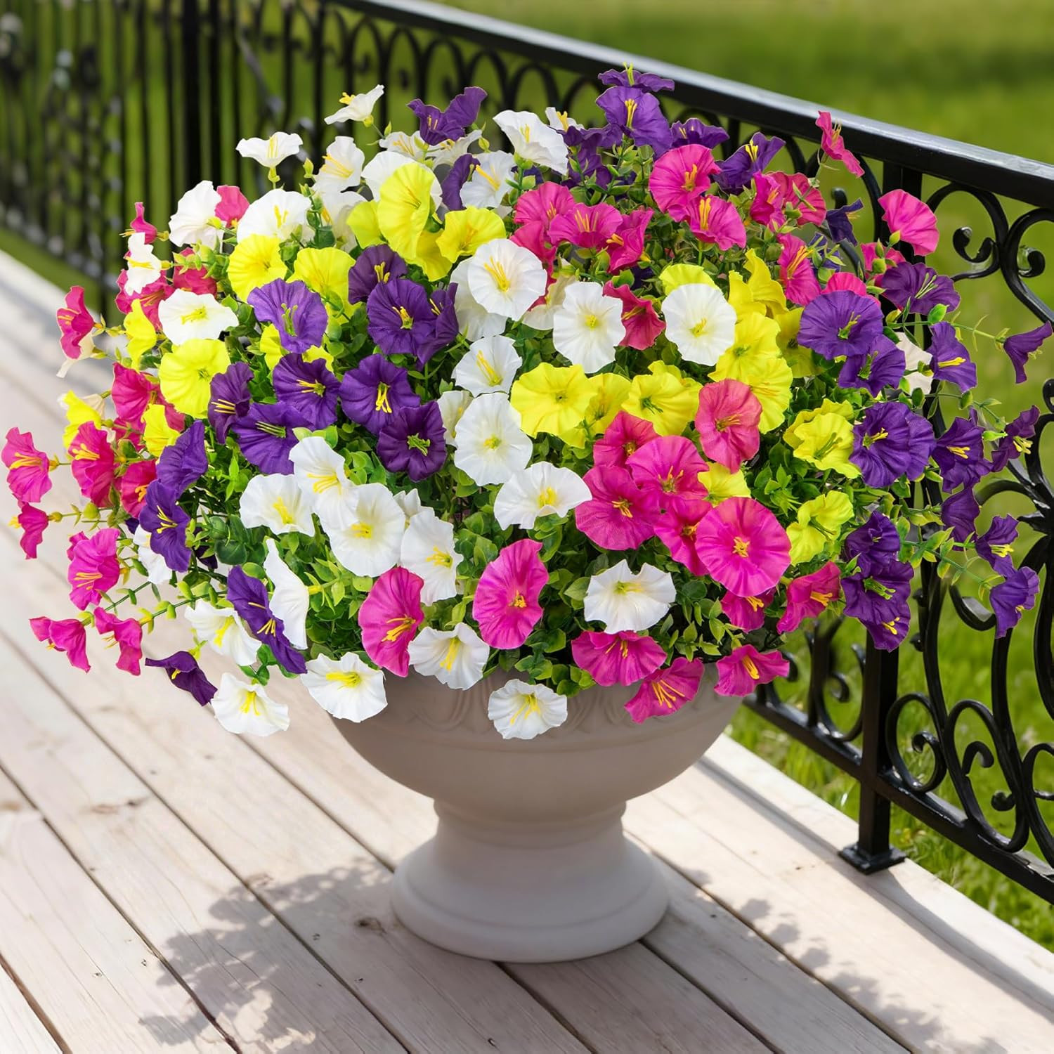 Artificial Flowers for Outdoors, 20 Bundles Silk Fake Spring Flowers UV Resistan