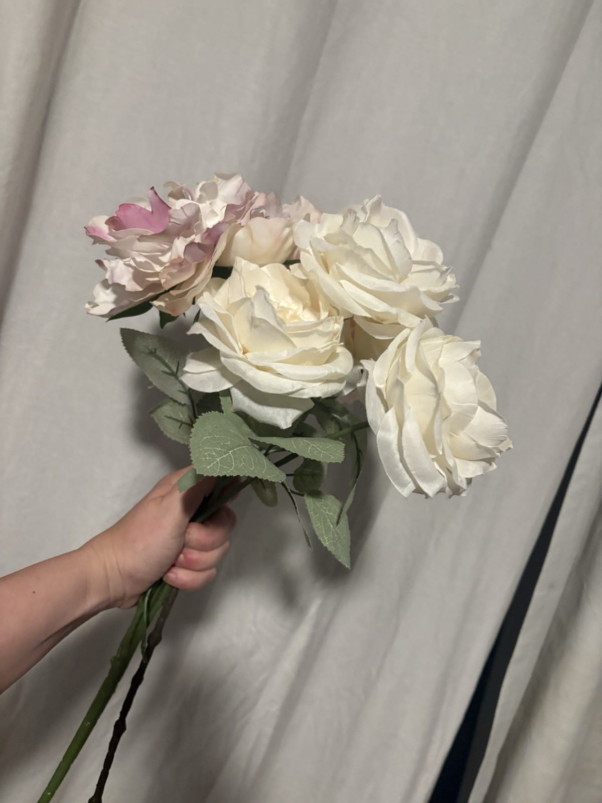 Artificial Silk Flower Lot Roses Peony Pink White Floral Craft Wedding Decor