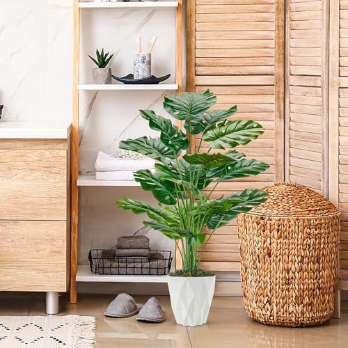 28″ Tall Fake Plants Large Artificial Monstera Faux Potted Plants Indoor with