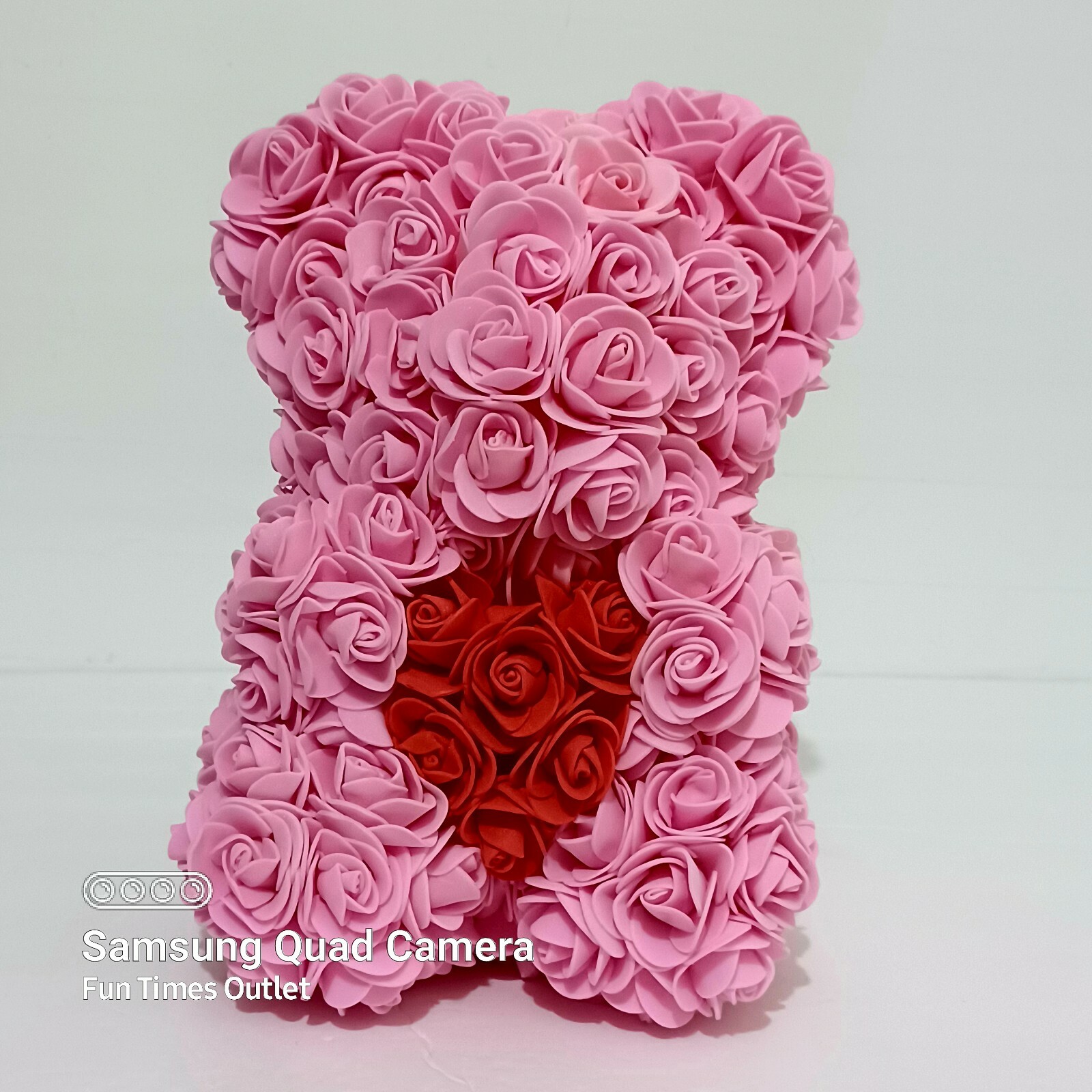 Rose Bear Pink Red Roses 9″ Valentines Foam Flower Romantic Anniversary Gift