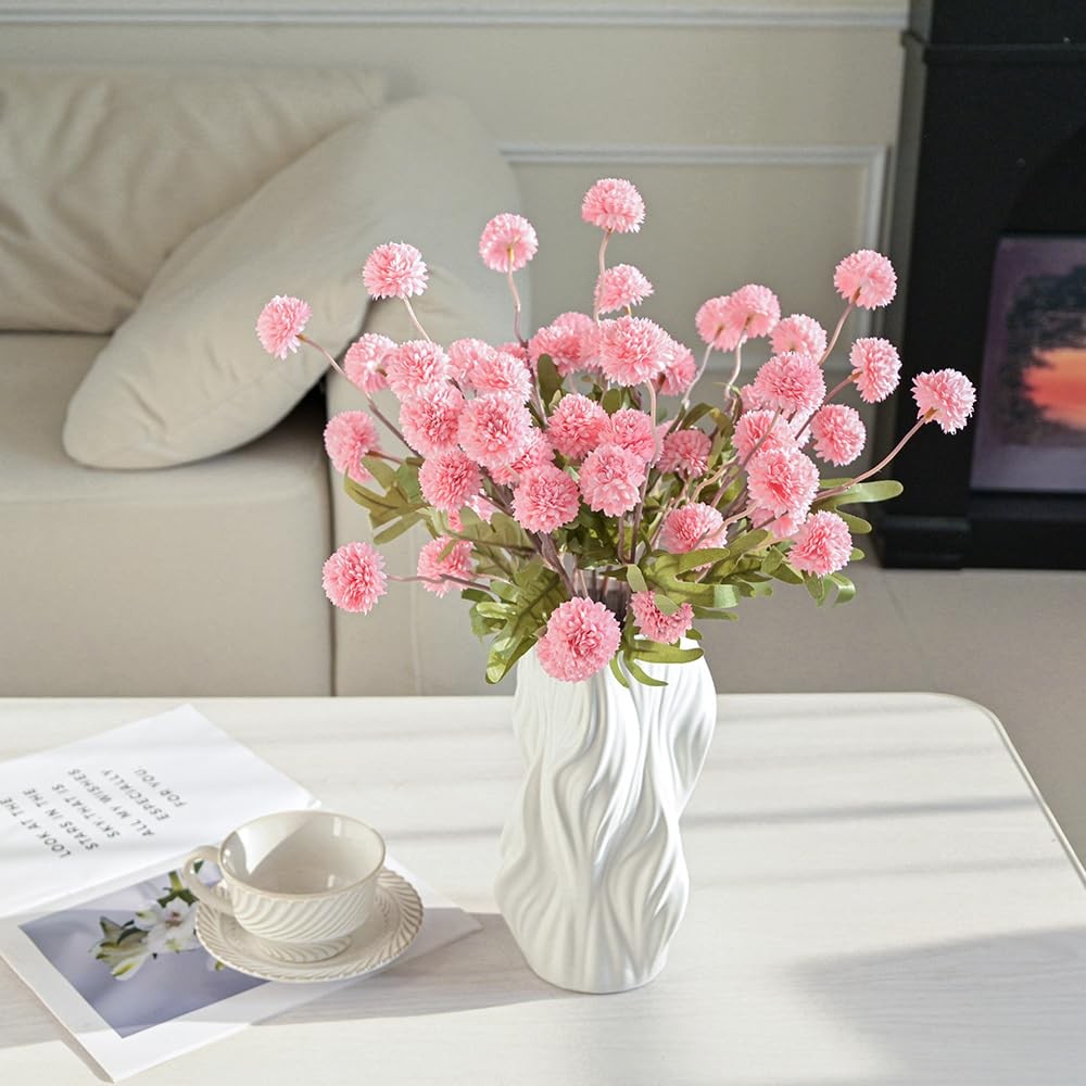 5 PCS Artificial Pompon Mum Fake Kiku Flowers Silk Mini Chrysanthemum Pink