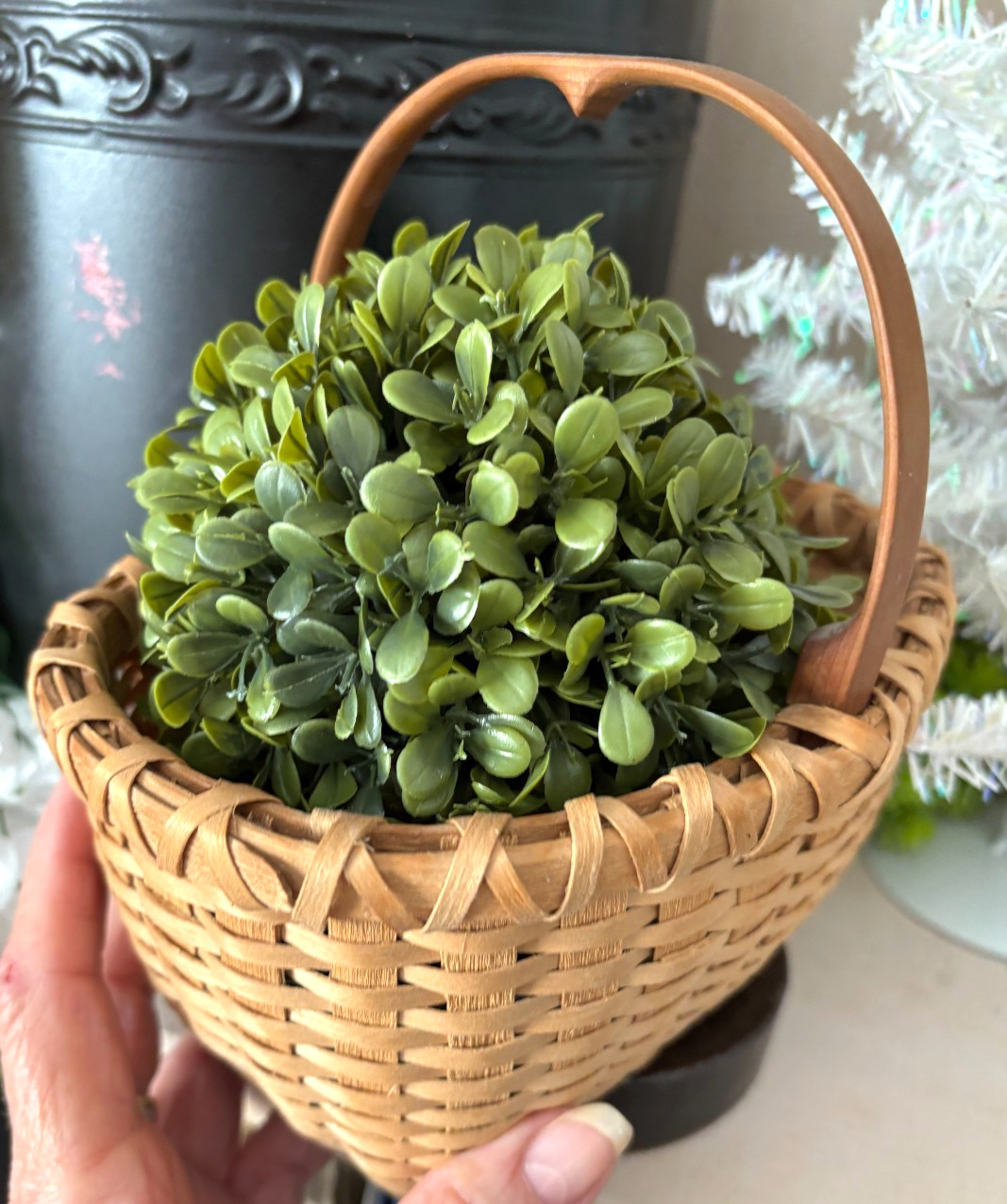 New 4.5″ Better Homes Garden Green FAUX BOXWOOD ORB Ball GREENERY Plant Plastic