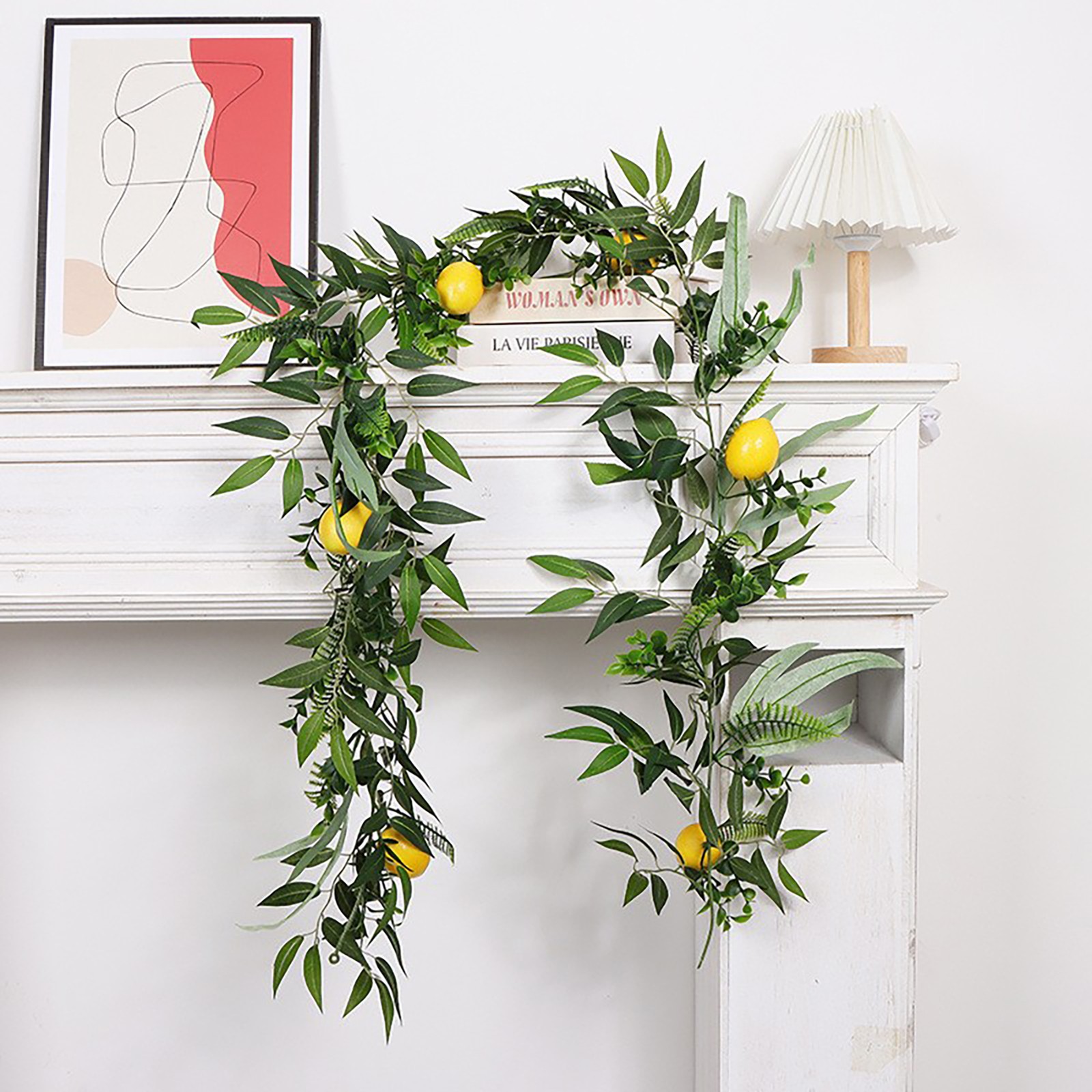 Artificial Lemon Garland Decorative Lifelike Greenery Lemon Vine Garland For US