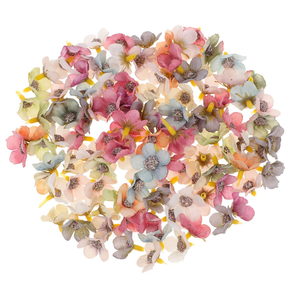 100 Pcs Mini Colored Daisy Fake Flower Flowers Heads For Crafts Baby Artificial