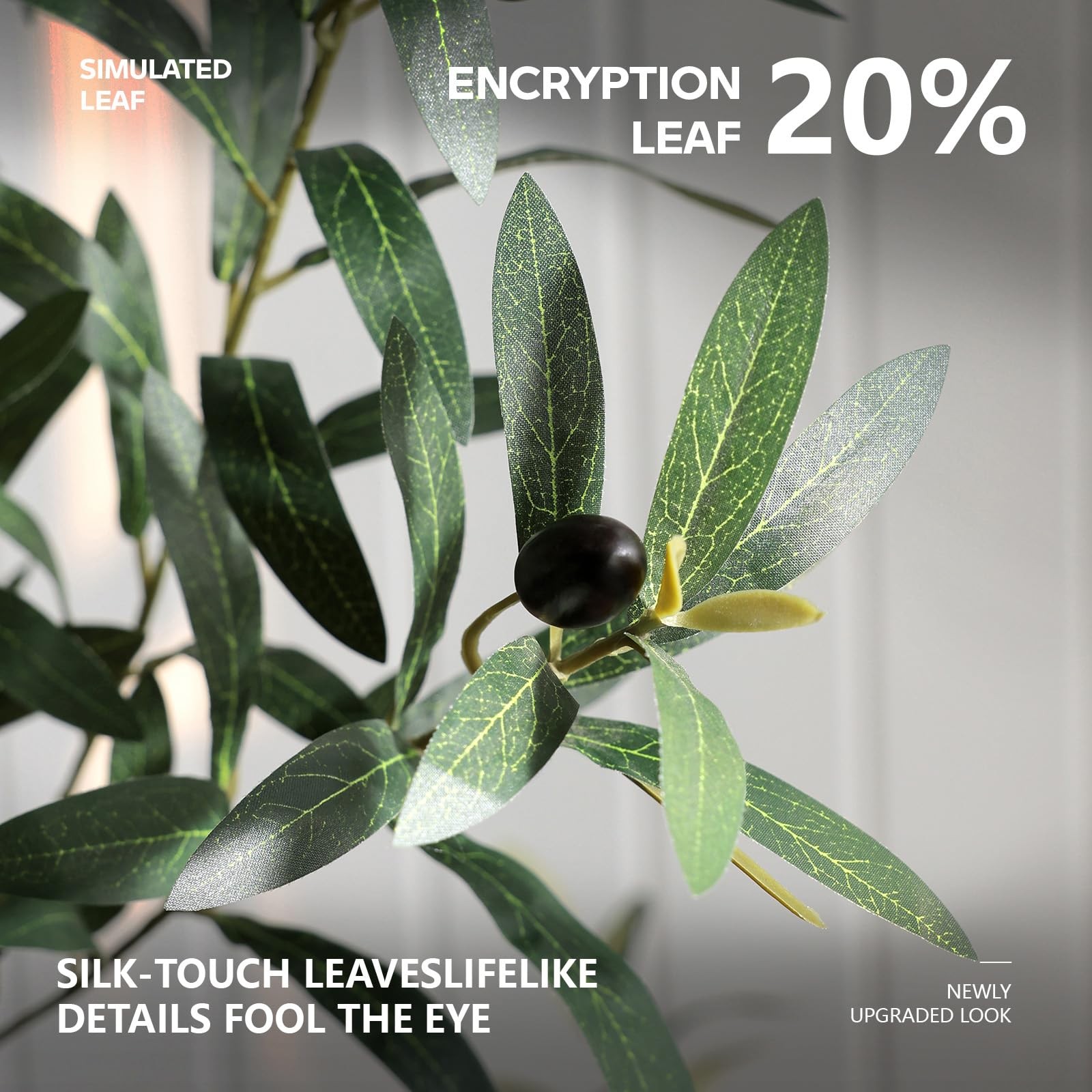 Artificial Olive Tree 7FT Faux Plant Home Decor – Large White Pot with Lifeli…