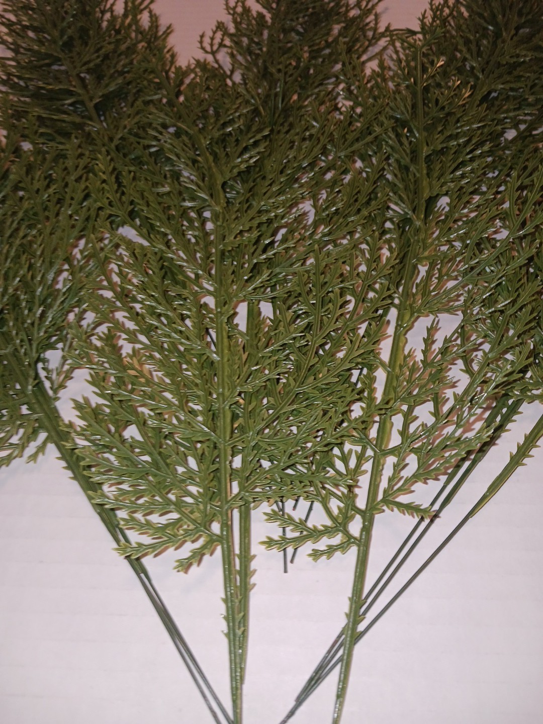 Artificial Cedar Faux Spray Branches Twig Picks Plastic Greenery x 20 Stems