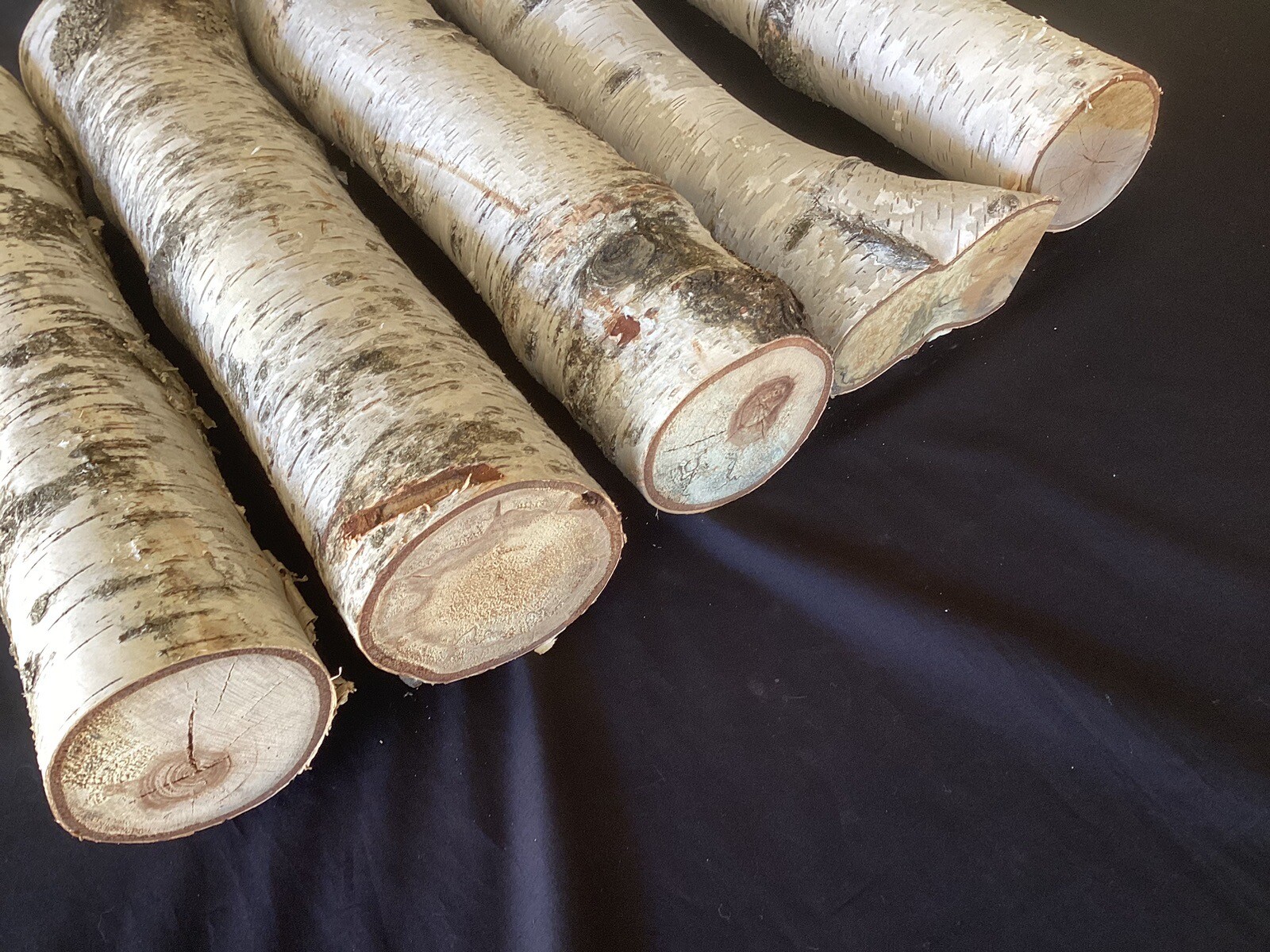 White Birch 5 Pc 18” Long Decorative Log Set ( 2 – 4”, 2 – 3”, 1 – 2 1/2” )