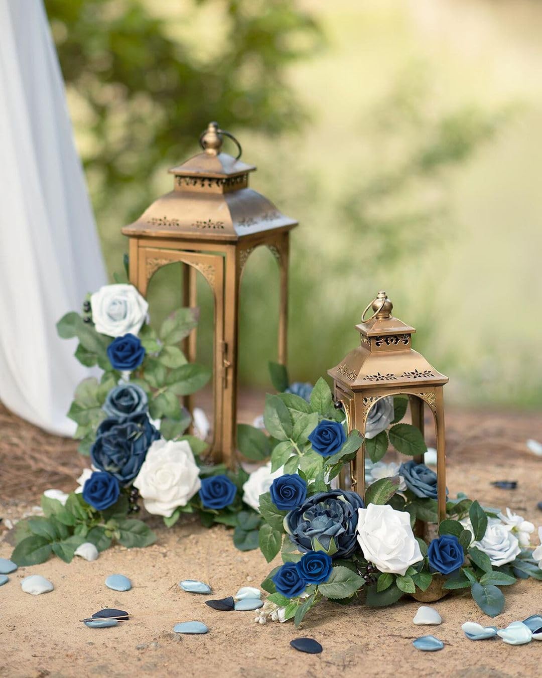 200 PCS Navy Blue Fake Artificial Foam Roses 1.97 Inch Flowers DIY Craft