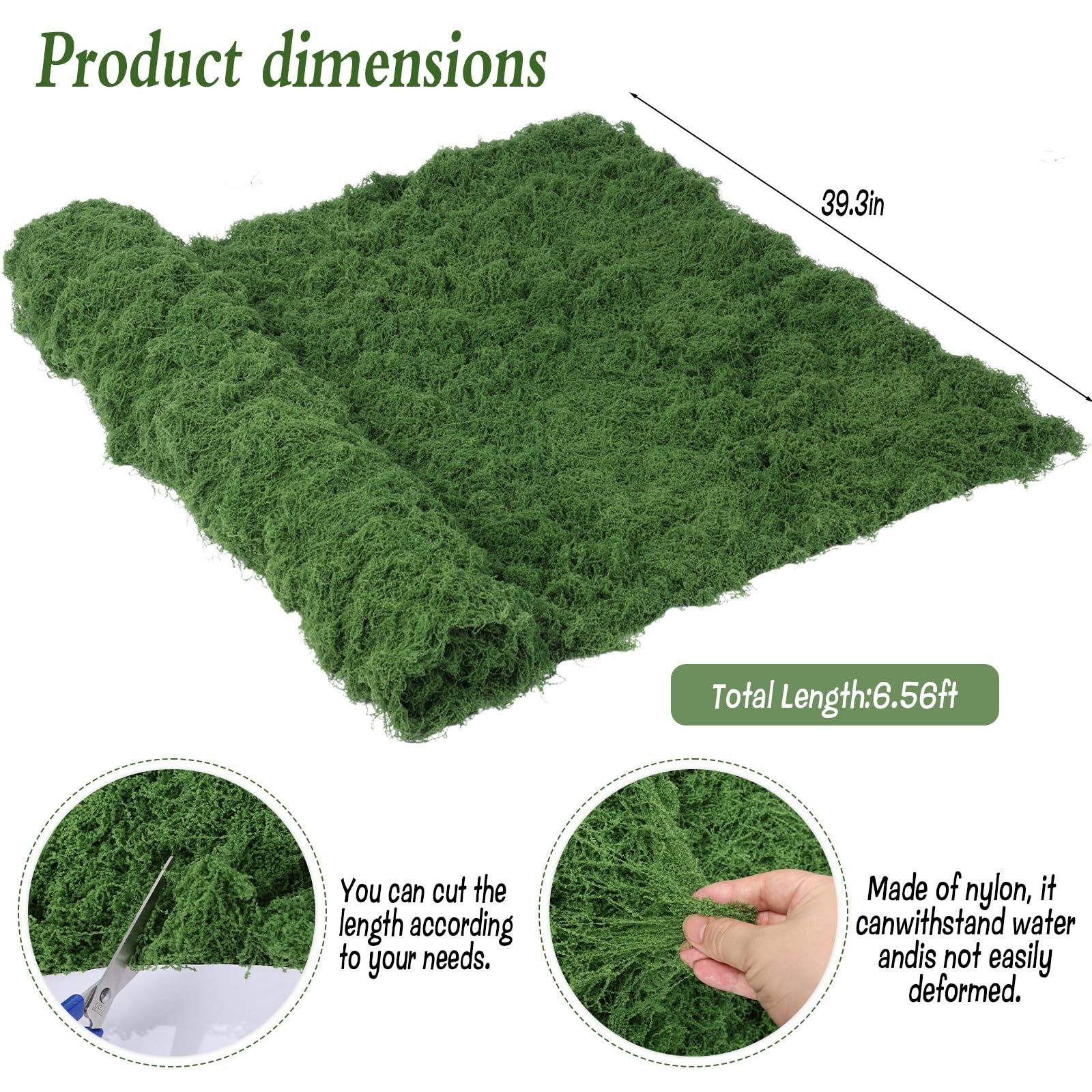 Large 39″x78″ Artificial Moss Mat Sheet for Crafts, Planters, Fairy Gardens & De