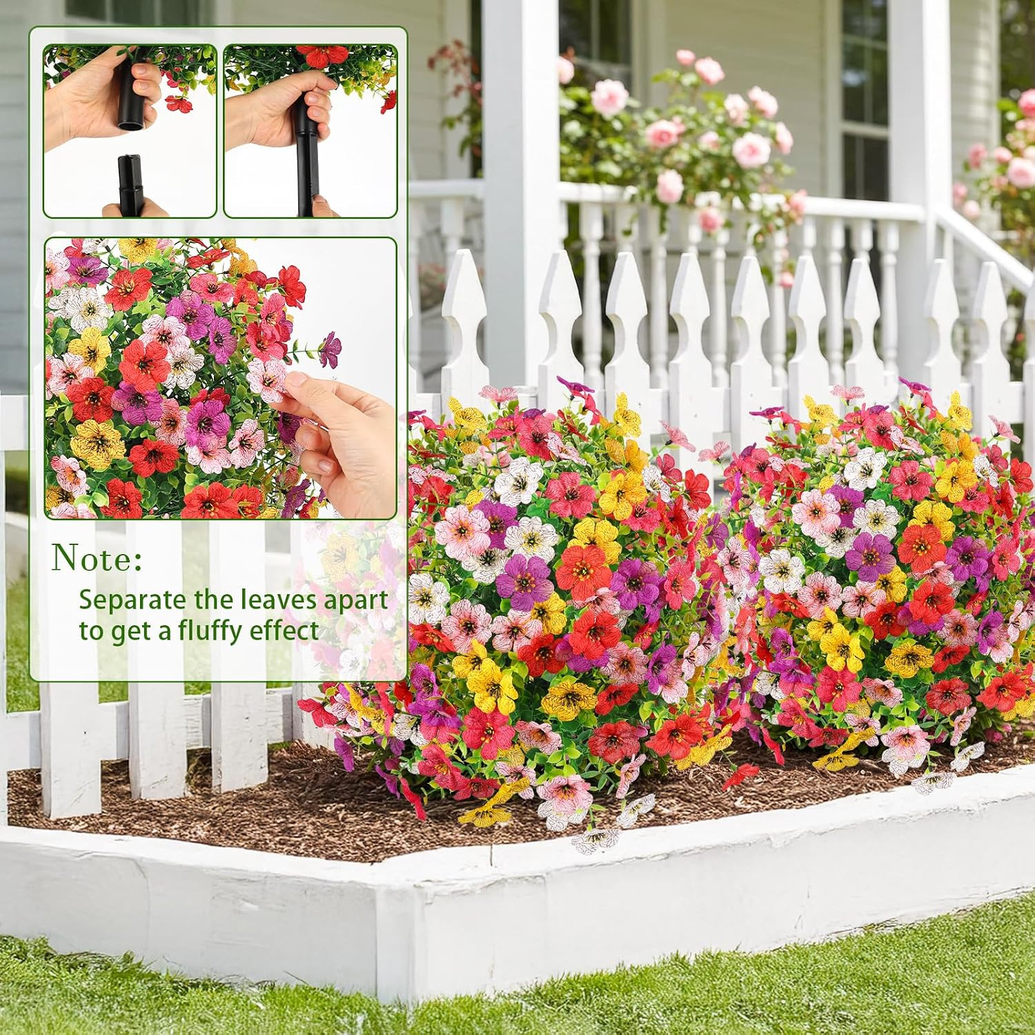 23″ Artificial Flower Topiary Balls – 2 Pack with Ground Spikes for Outdoor Deco