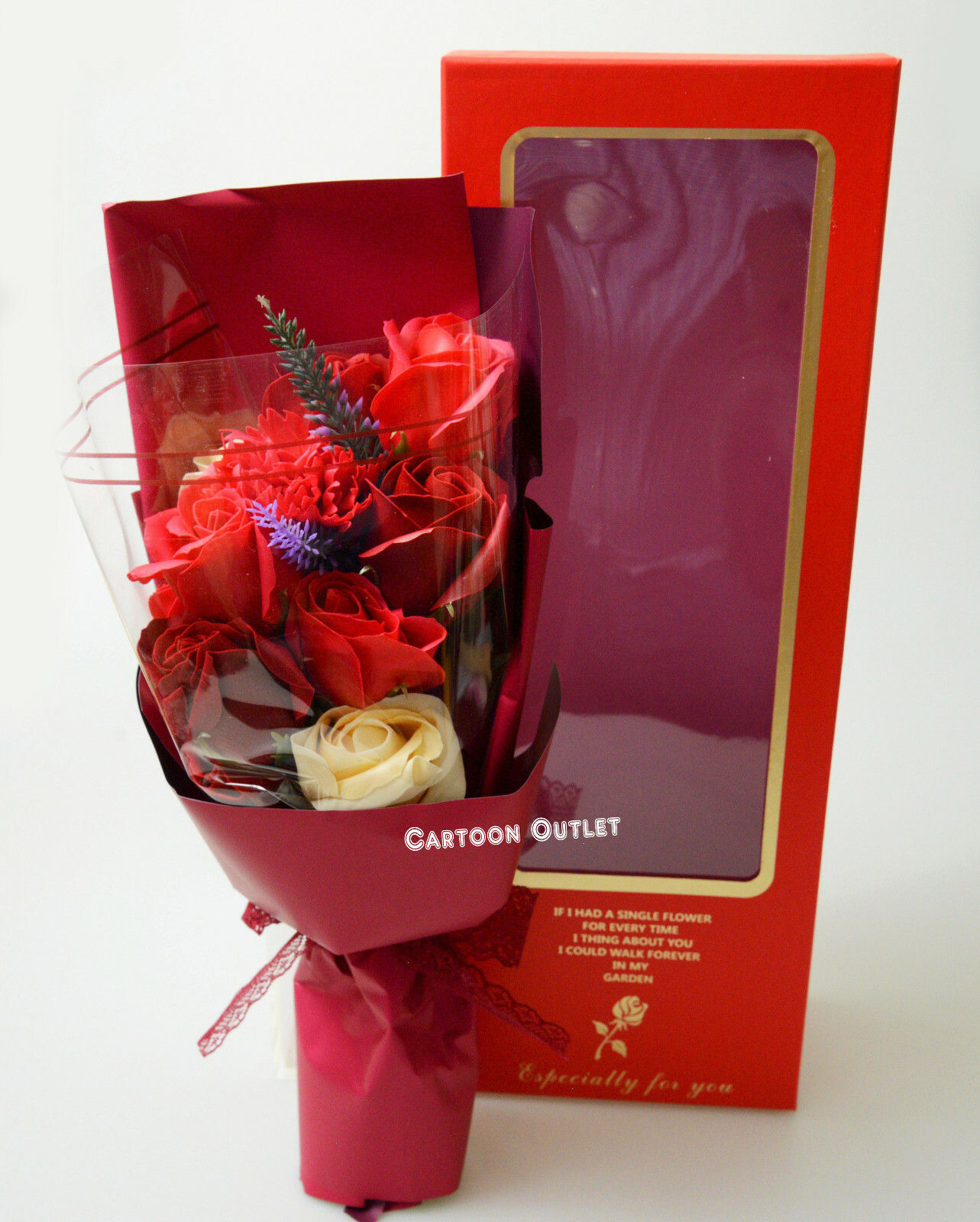 Red Scented Soap Rose Bouquet W/ Gift Box Birthday Gift Trending Rare Find