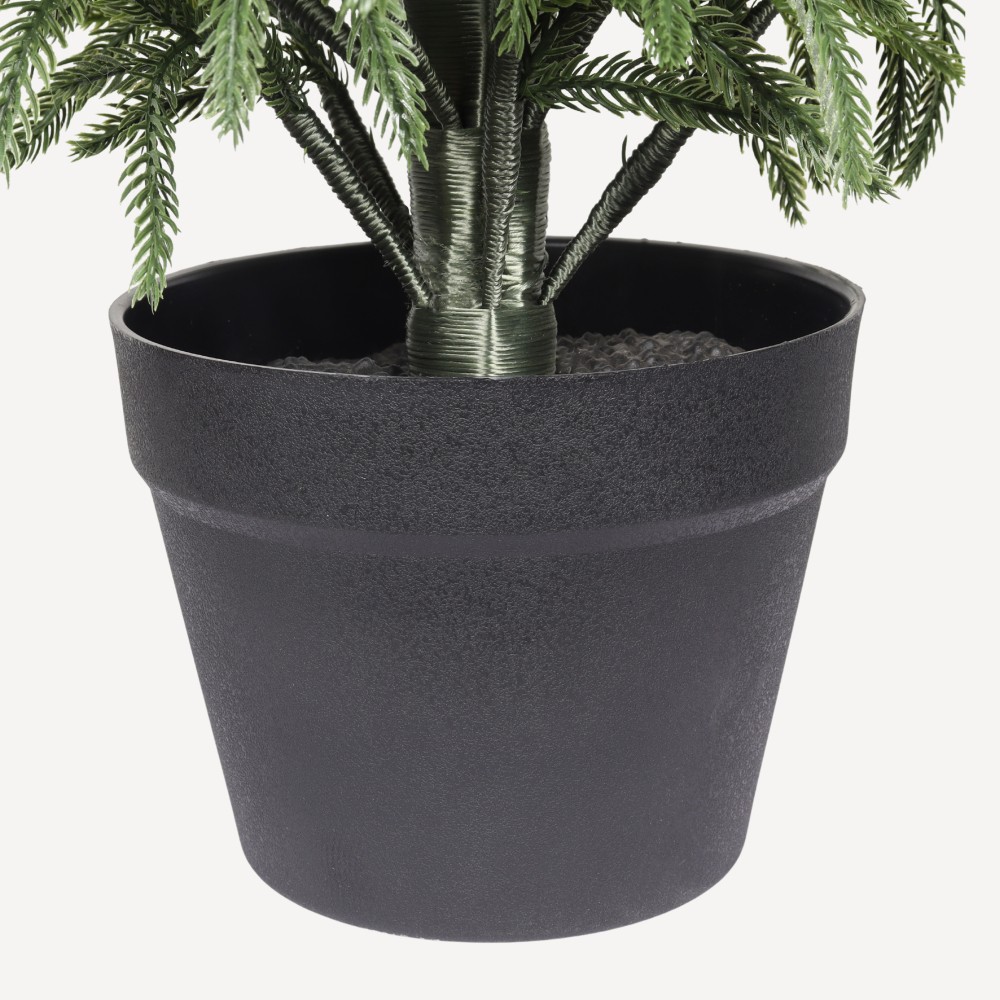 4′ Artificial Real Touch Pine Tree in Black Plastic Pot, 2pc/set