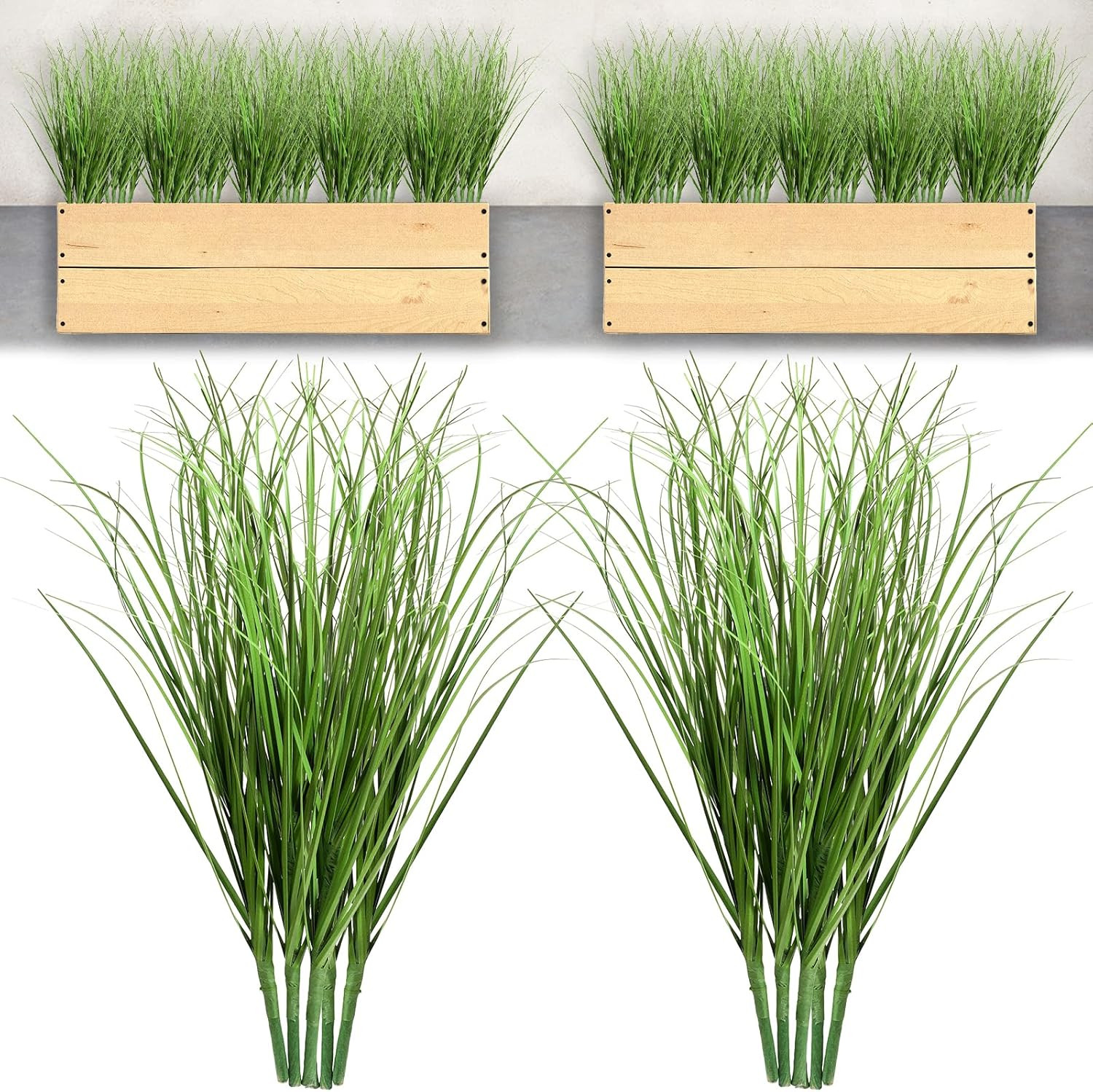 10 PCS Artificial Plants Onion Grass, Faux Shrubs Wheat Grass Greenery Stems