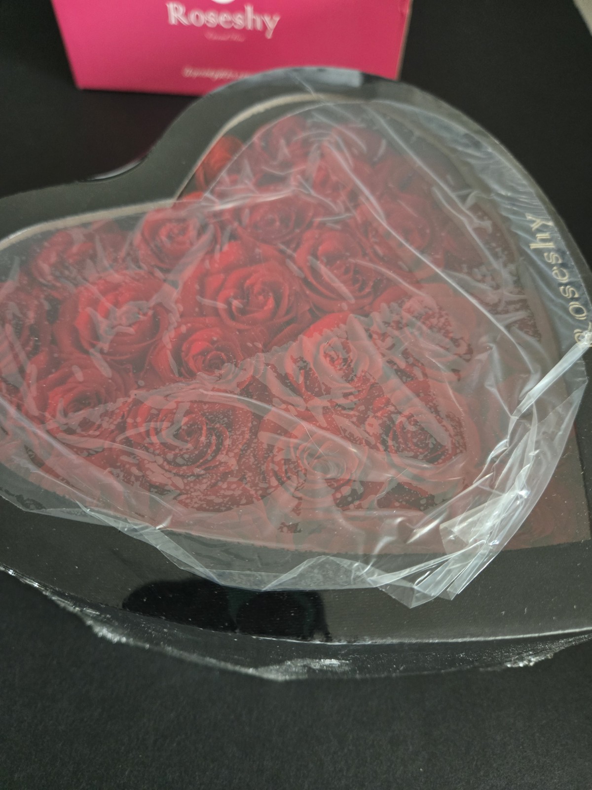 28pcs Red Forever Preserved Roses in Heart Shape Gift Box