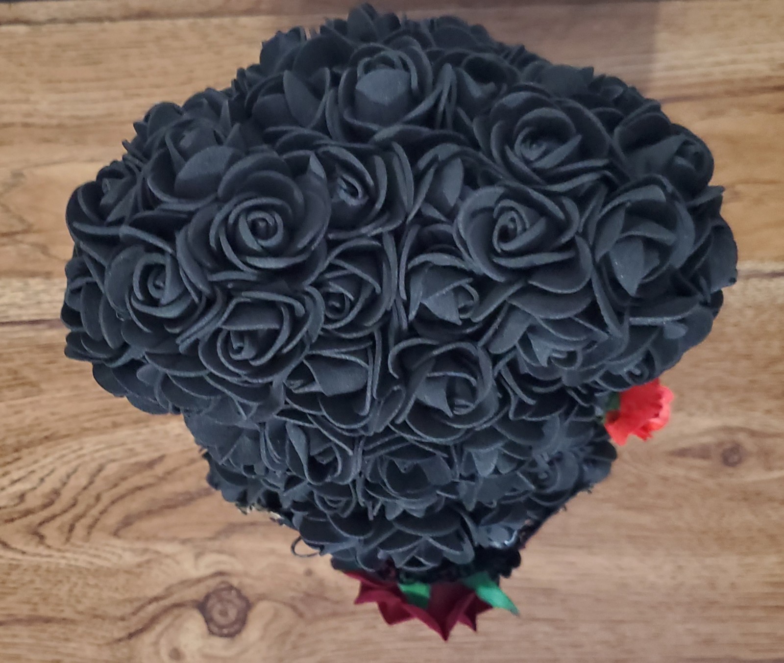 Rose Teddy Black Bear Foam Flowers Gift Box with 2 Chockers 1 Ring New