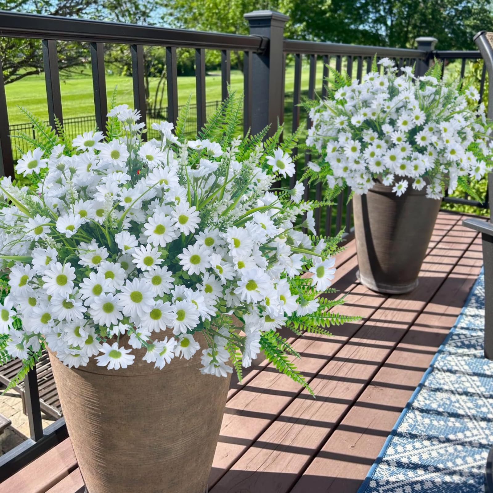 Spring Artificial Daisy Flowers Fake Plants for Outdoor Outside, 12 Bundles F…