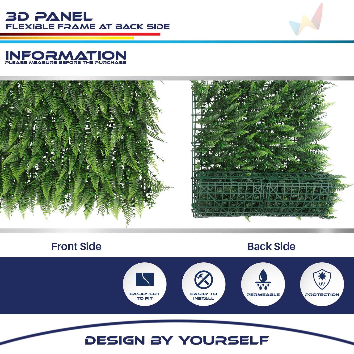 20″x20″ Artificial Faux 3D Mix Leaves Privacy Fence Screen Decor Mats Hedge #10