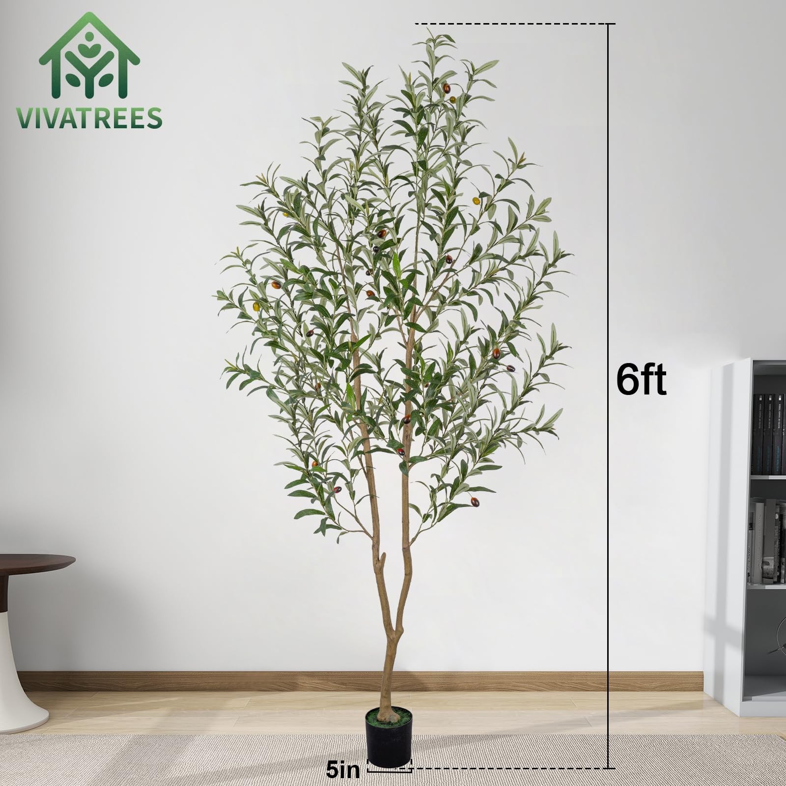 Arbol De Olivo Artificial 6 Pies Con Maceta Redonda Decoracion Para Sala Casa