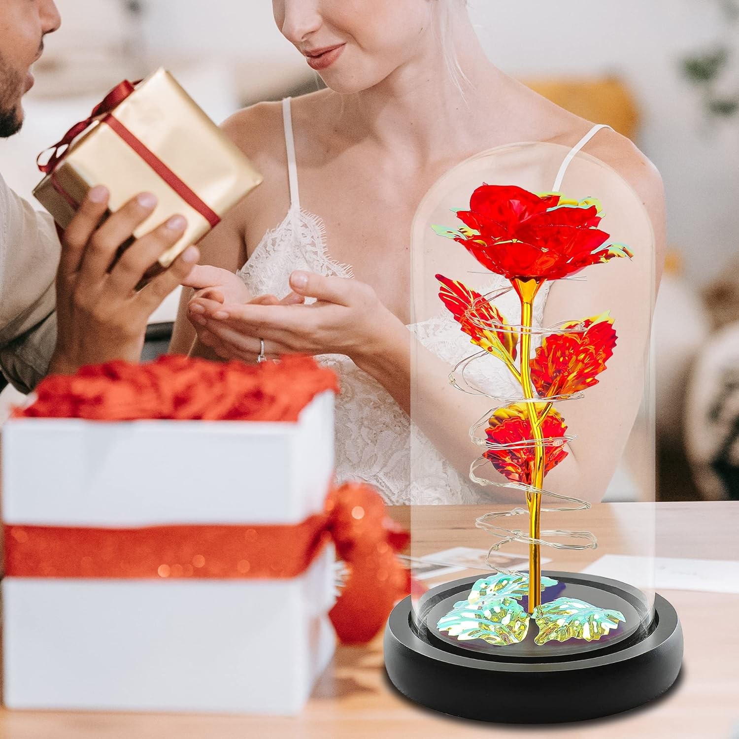 Eternal Rose Flower LED Enchanted Galaxy Rose Christmas Girlfriend Gifts