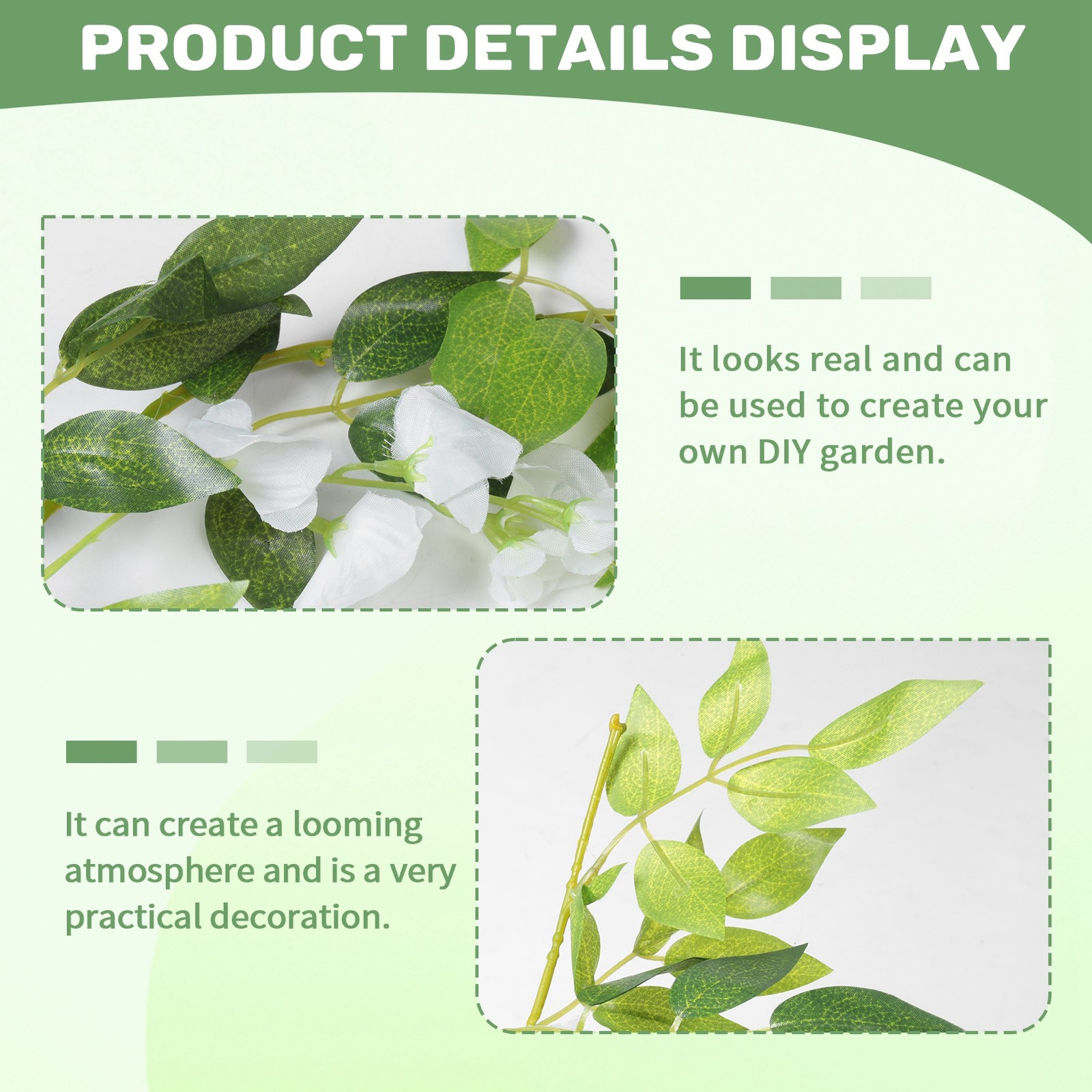 2Pcs 7Ft/Pcs Artificial Wisteria Vine, Flower Garland Wisteria Vine Rattan5954