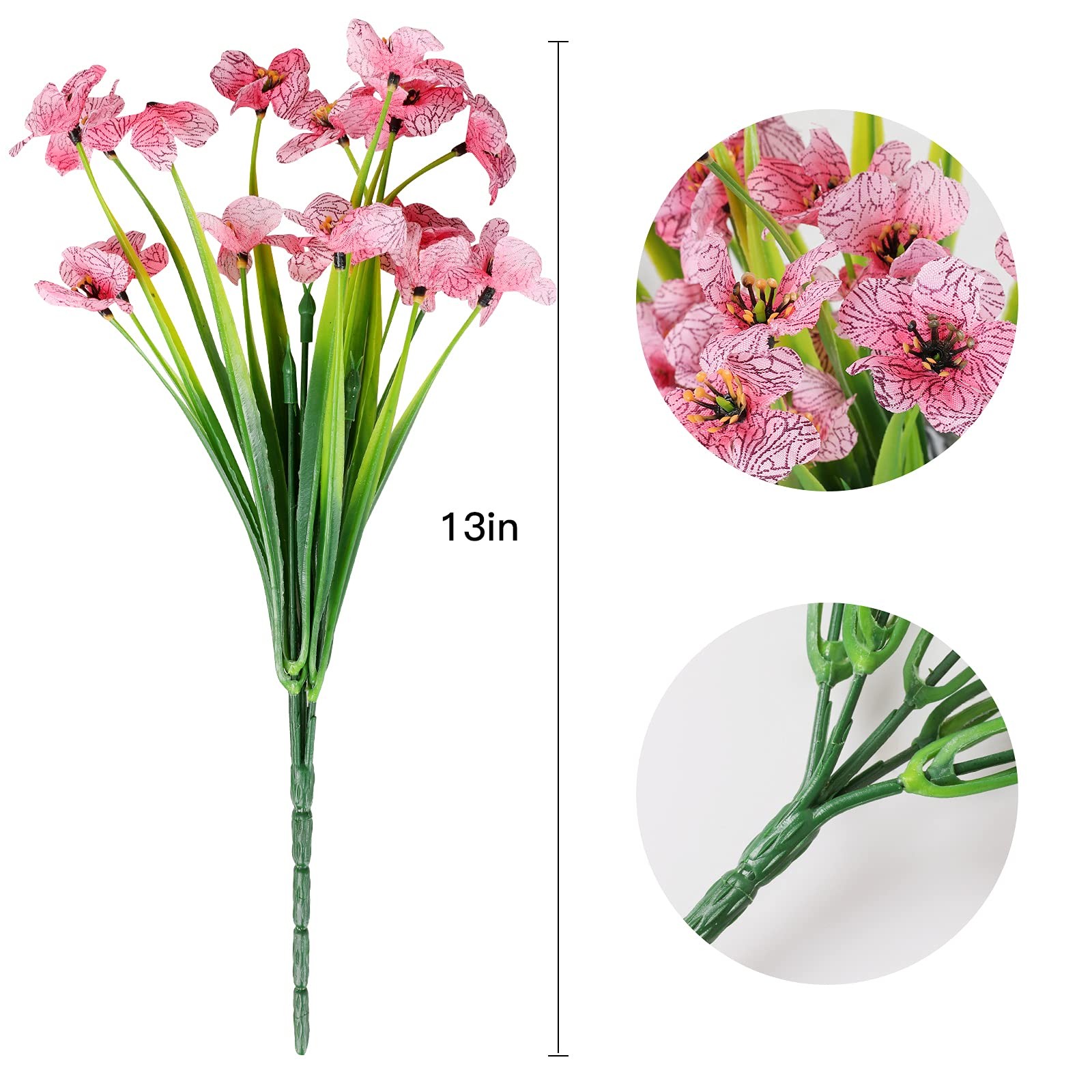 AmyHomie 20 Bundles Artificial Flowers for Outdoor Outside Spring Summer Deco…