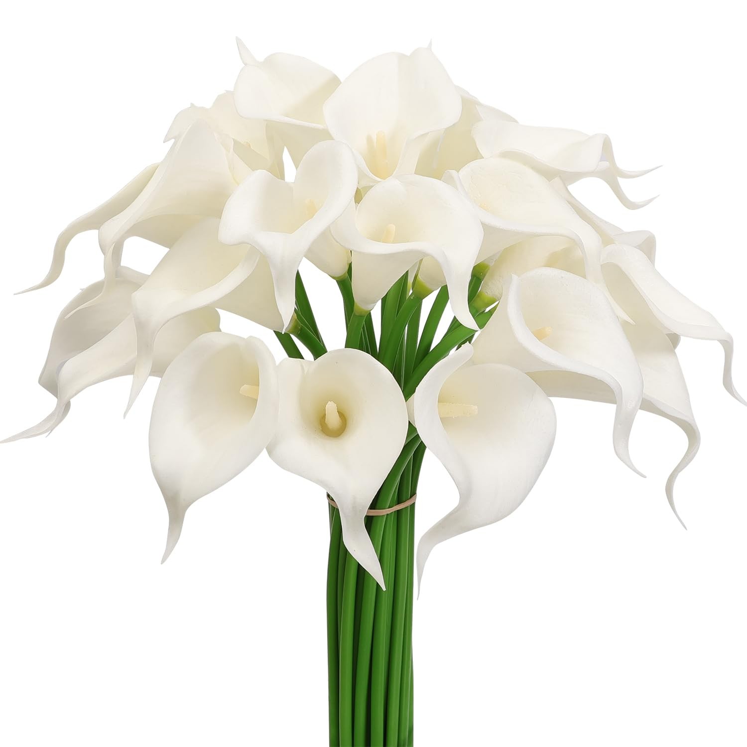 30Pack Real Touch PU Latex Artificial Calla Lily Flowers for Wedding Party and H