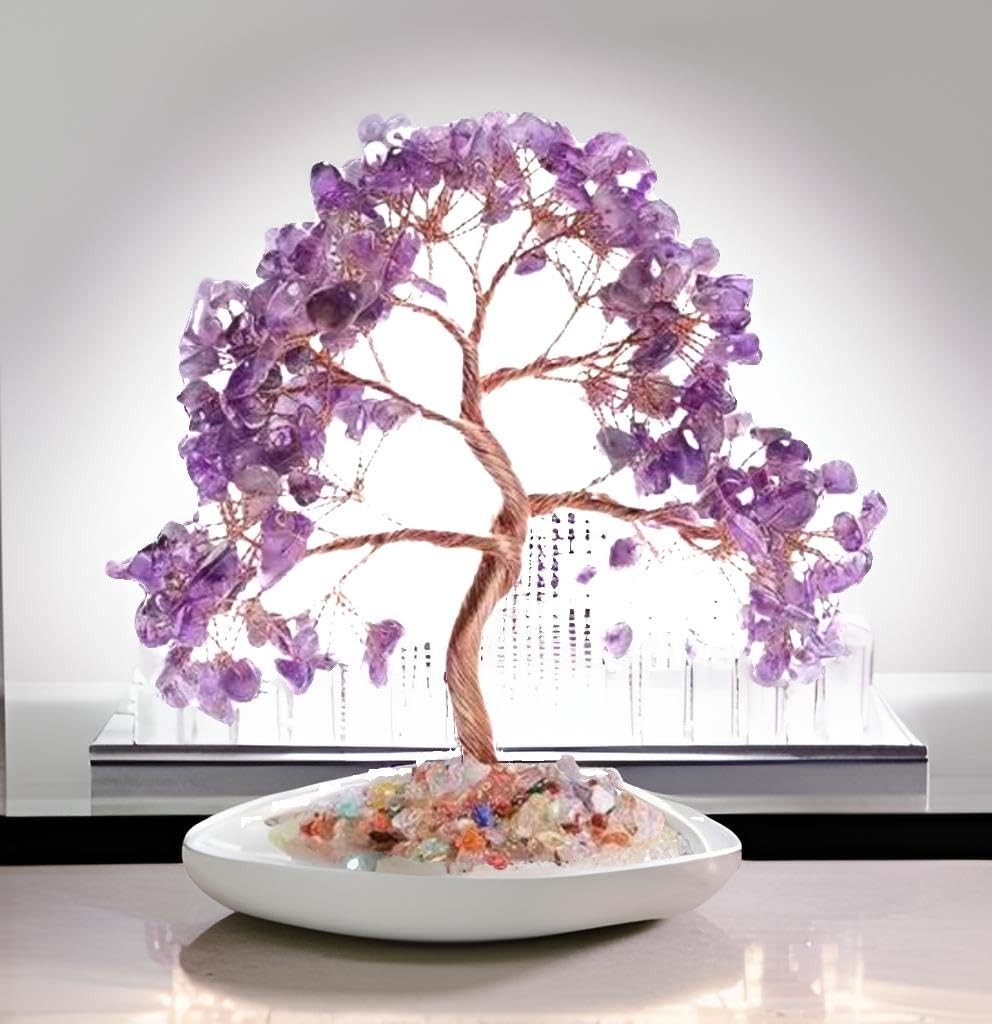 Crystal Tree of Life 7 Chakra Healing Stones for Home, Office Desk Decor, Fen…