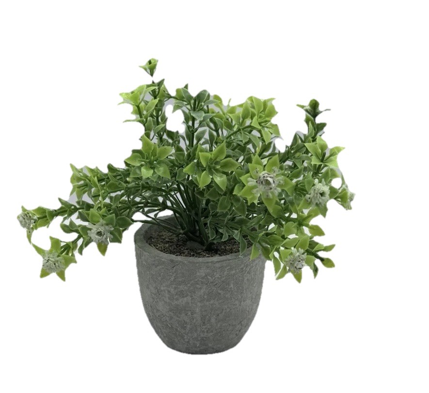 4 pcs Artificial Potted Fern Houseplant , Green Plastic Centerpiece 3*1.5 In