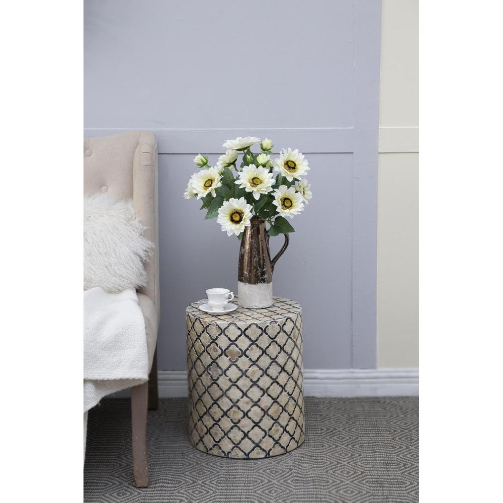10.2 x 11 x 18.9″H Artificial Cream Sunflower BushX9, 4 Pack