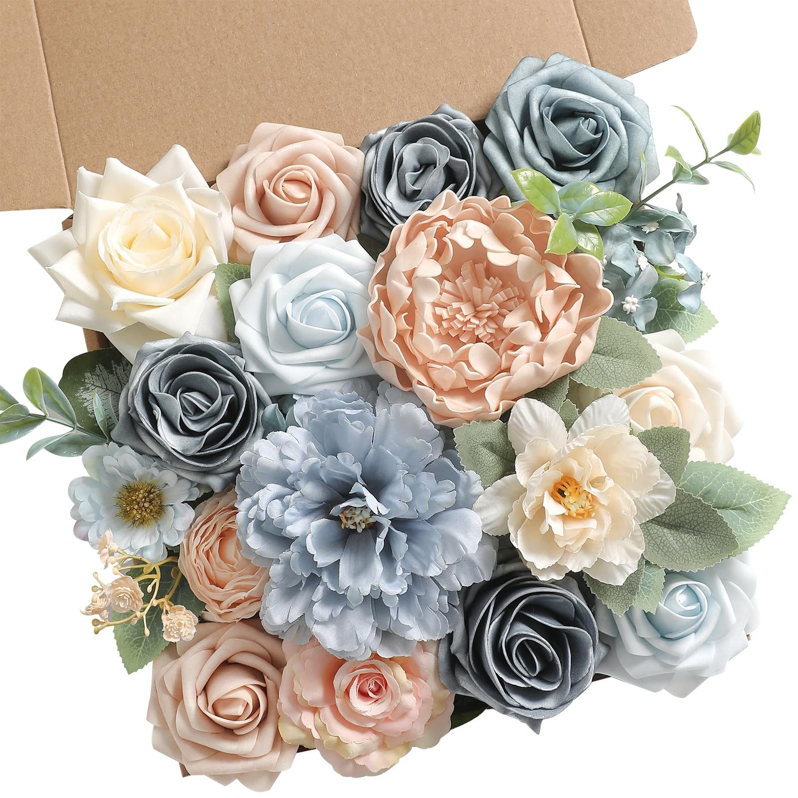 Artificial Flowers Combo Box Set For DIY Wedding Bouquets Centerpiece Decor