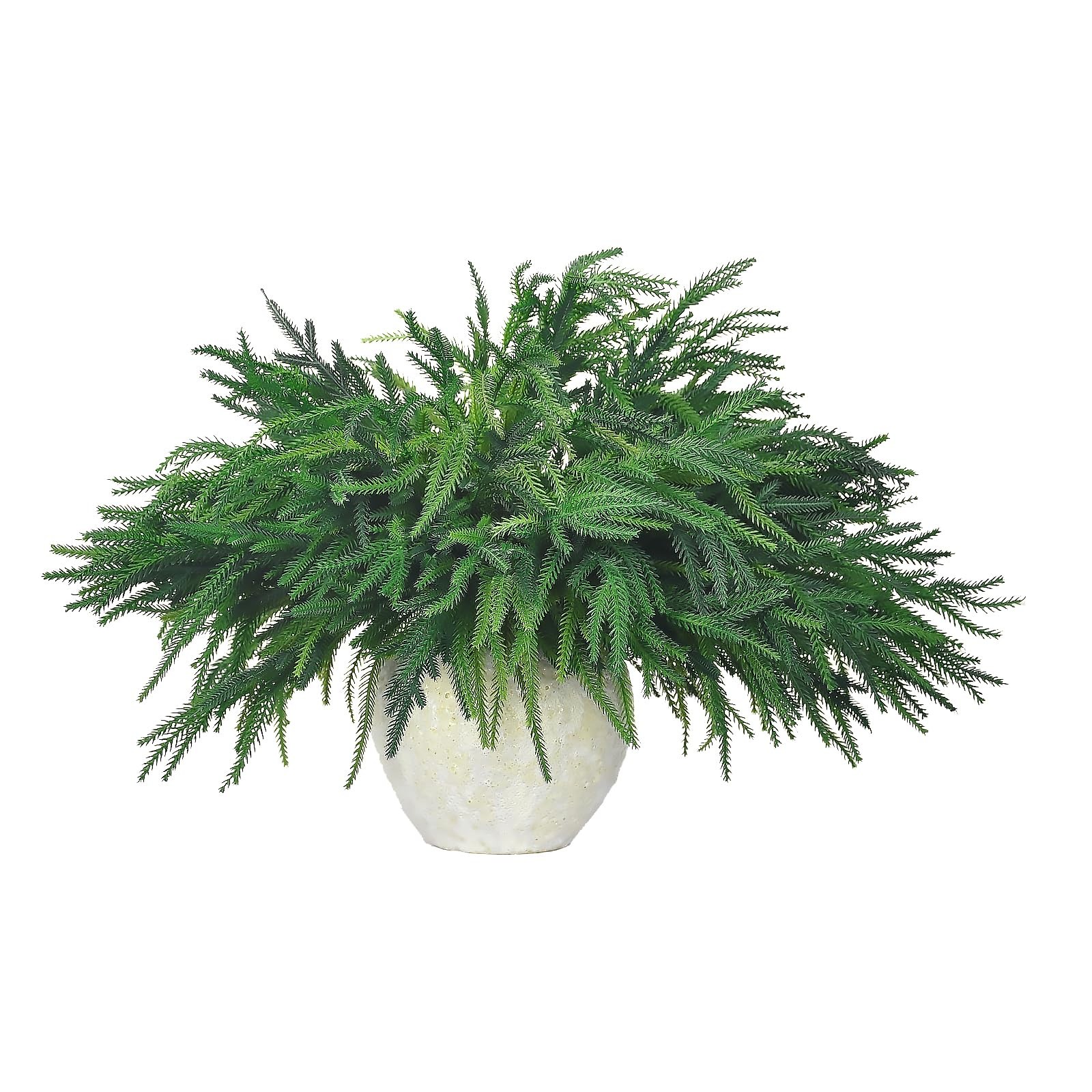 12pcs Xmas Norfolk Pine Branches Real Touch Norfolk Pine Branches 18″ Christmas