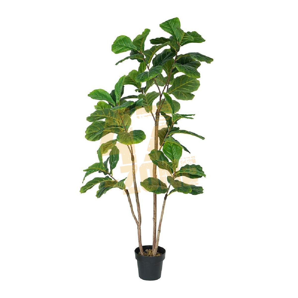 Faux Potted Fiddle Leaf Tree 3 Branch Green Artifical Garden Indoor Outdoor