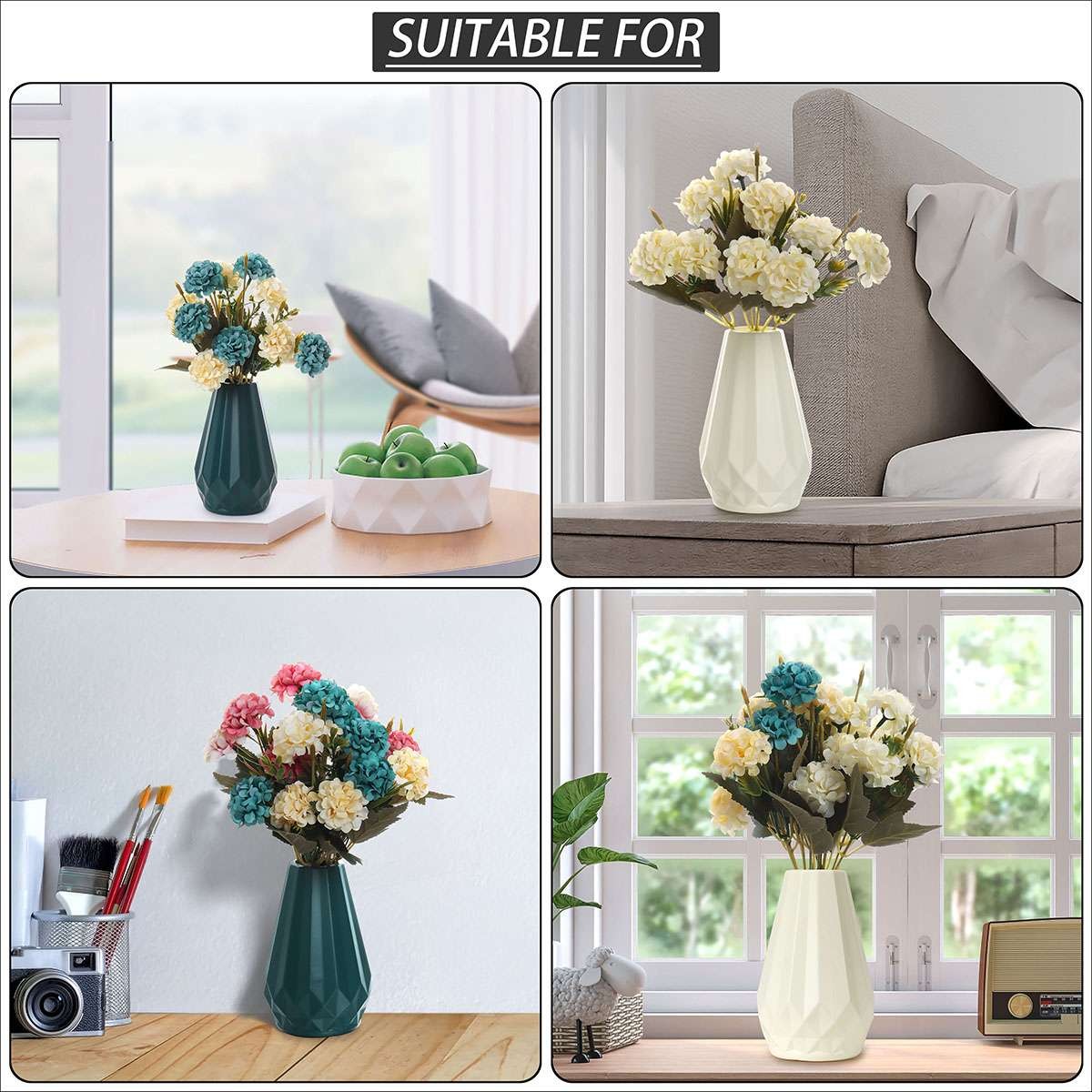 2/5Bundle Artificial Hydrangea Flower Silk Bouquet Party Home Decor UV Resistant