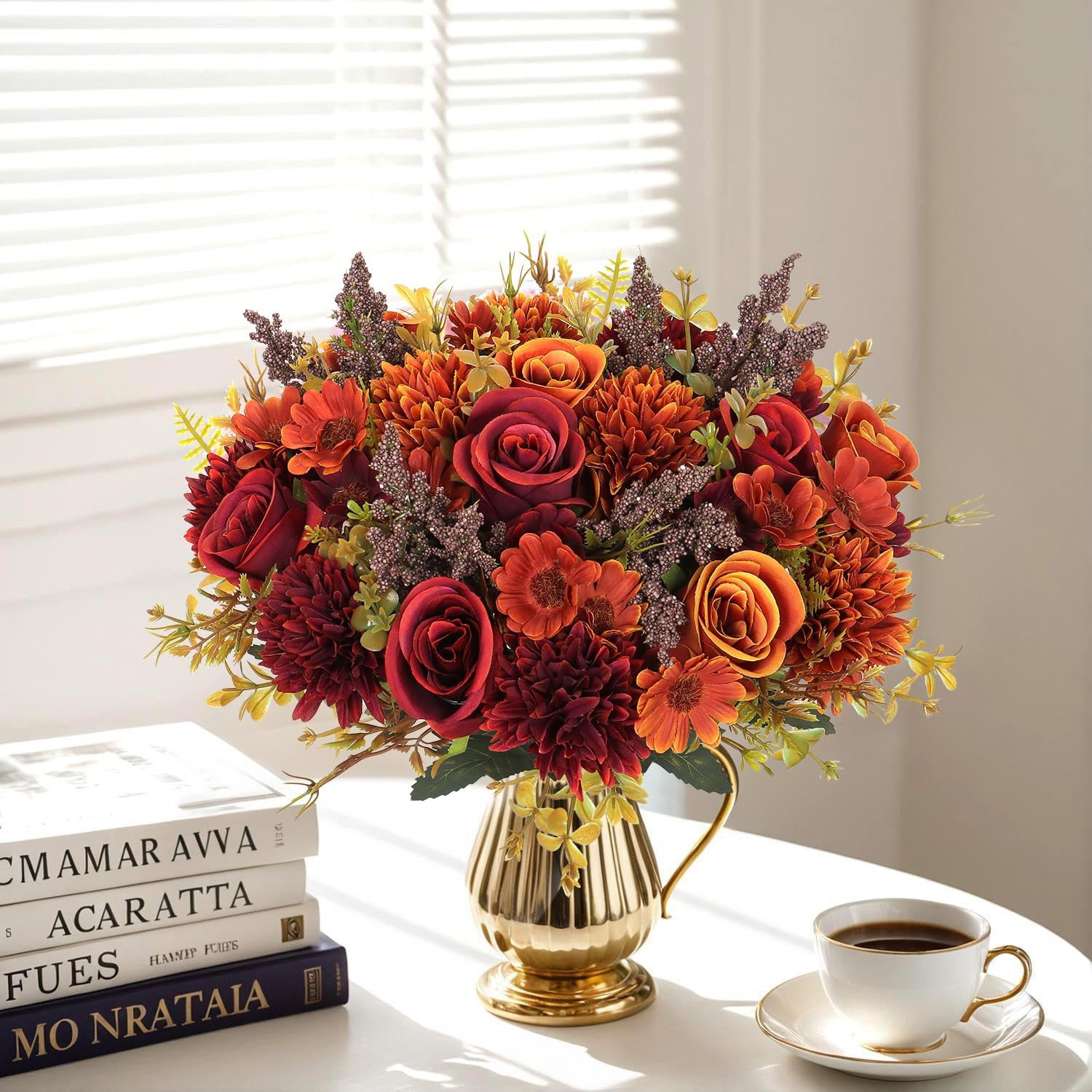 Artificial Flowers Like Real Artificial Bouquet 2 Packs Silk Artificial Roses Bo