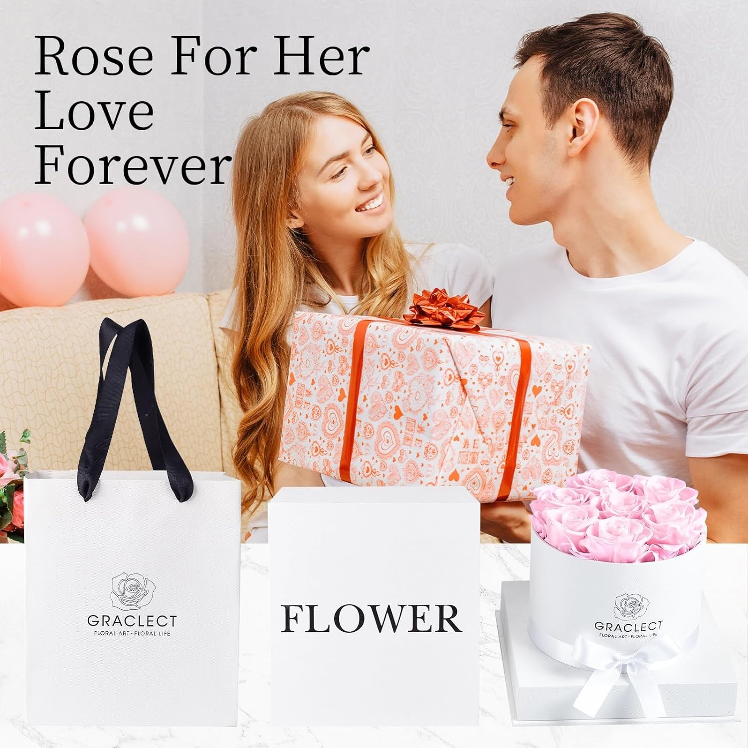 Flowers for Delivery Prime – Preserved Roses in a Box – Forever Flowers, Immo…