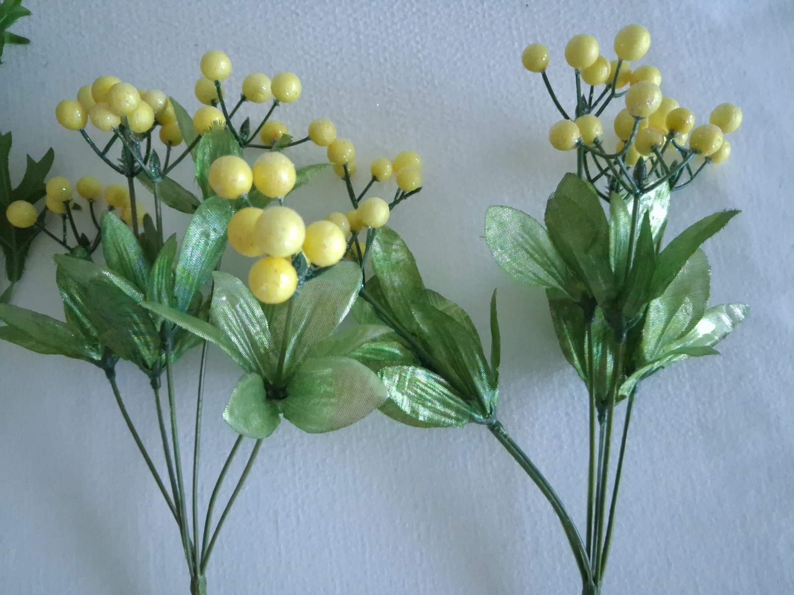 Artificial Mustard Yellow Floral Stem Lot 9 Stems Faux Flowers 12-32″