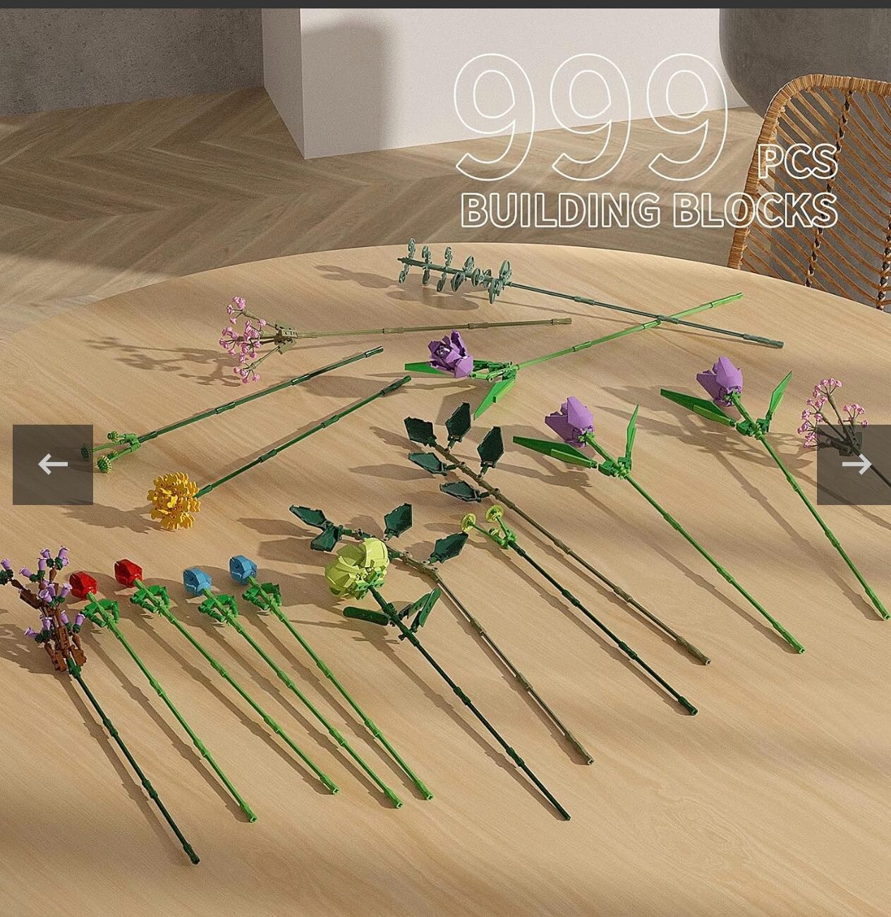 Tenhorses Flower Bouquet Building Sets, Valentine Flowers Unique Artificial Bouq