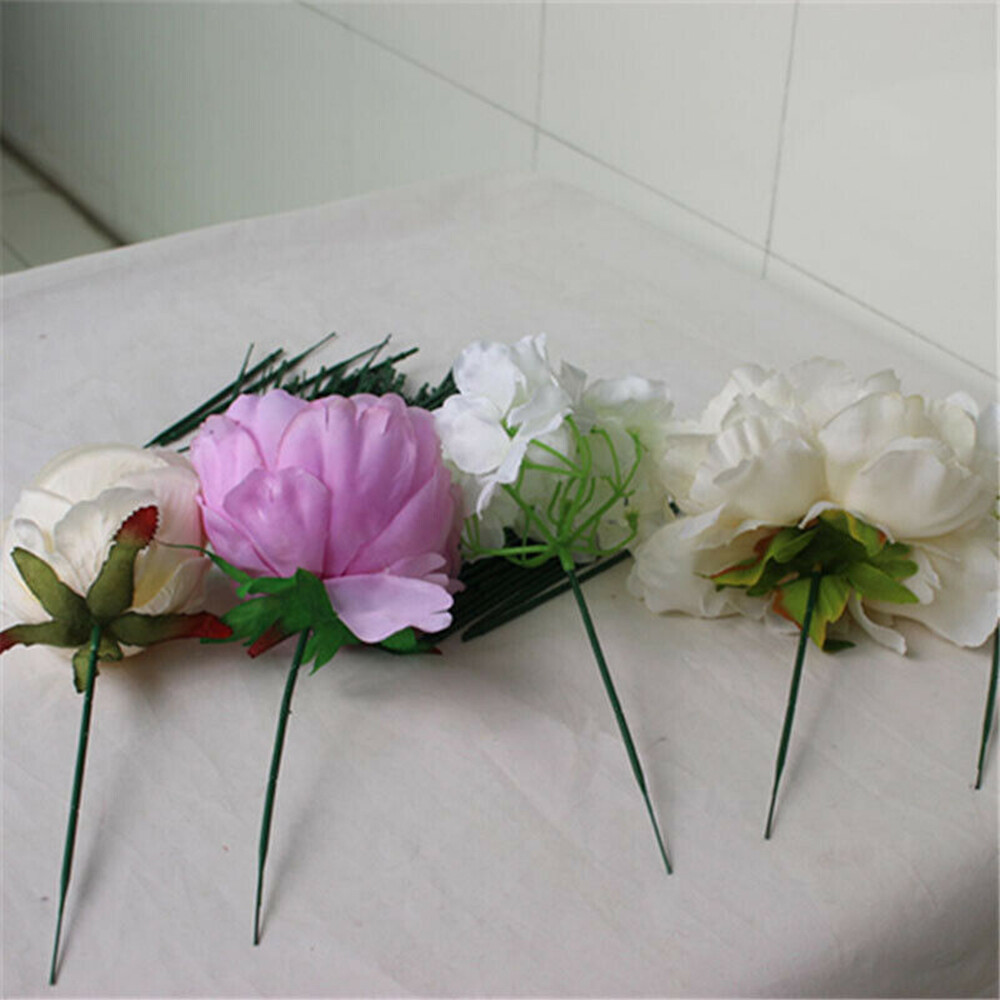 100Pcs/Set Flower Rod Plant Potted Stem Gardening Wire Plastic Artificial Decor