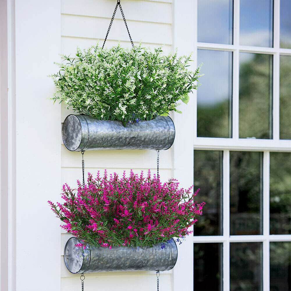 Artificial Flowers Plastic Fake Plants UV Resistant Home In/Outdoor Garden Decor