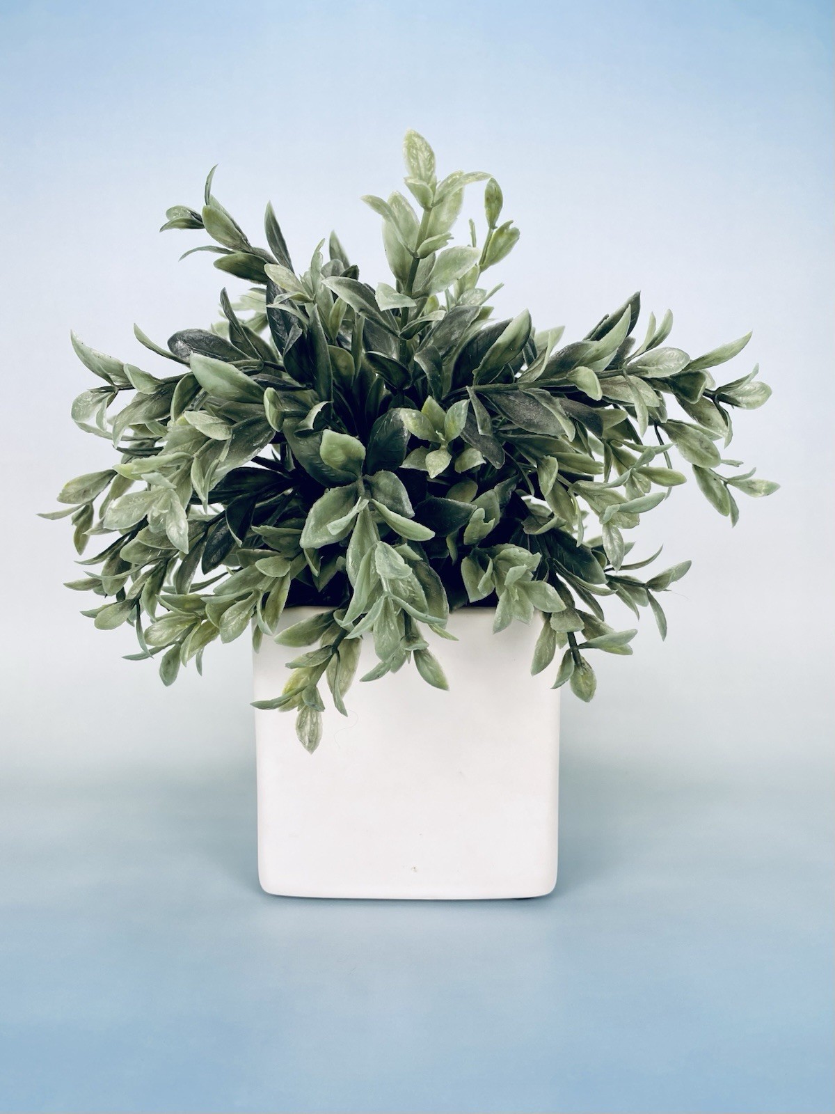 White Ceramic Square Planter Pot Faux Greenery Farmhouse Decor Hobby Lobby