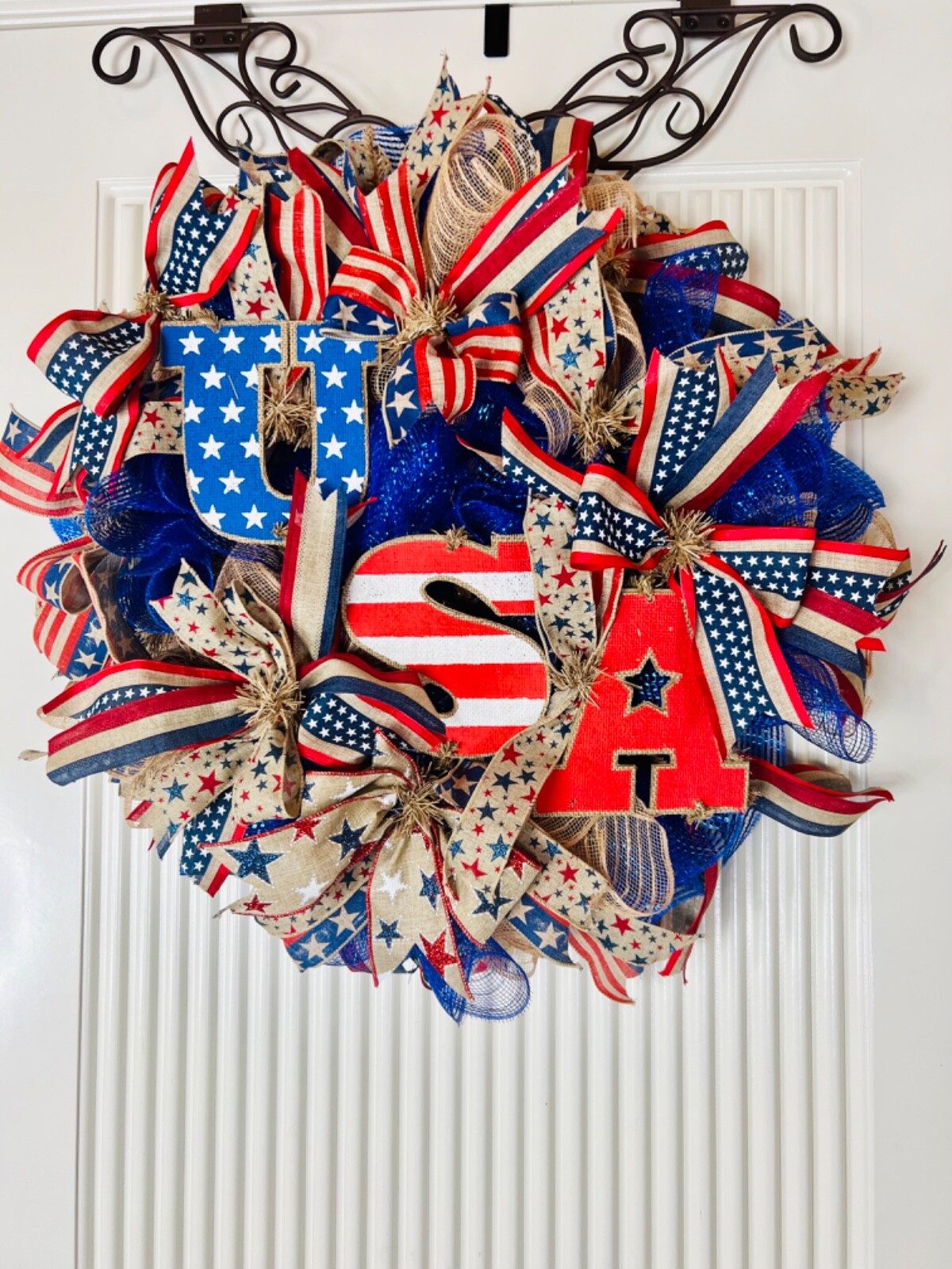 Patriotic Wreath, Flag Wreath, 4th of July Wreath, Red, White & Blue, USA