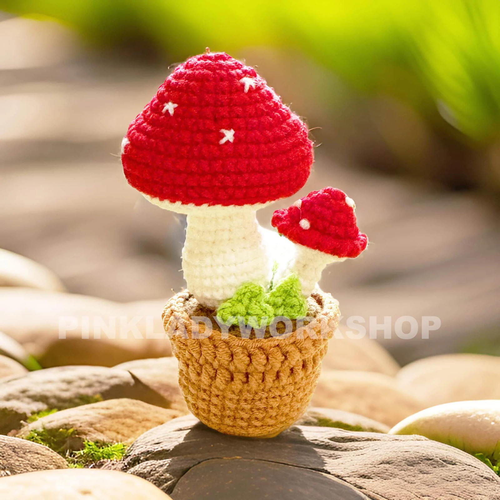 Handmade Crochet Mushroom Pot: Whimsical Home Decor