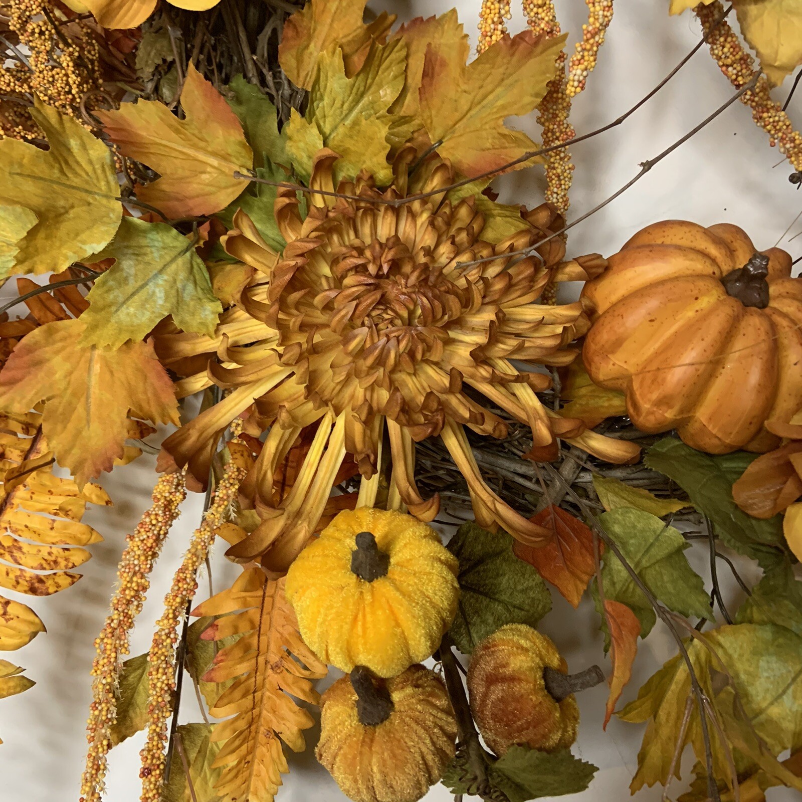 New Designer Fall Golden Yellow Orange Autumn Door Wall Wreath Fall Home Decor
