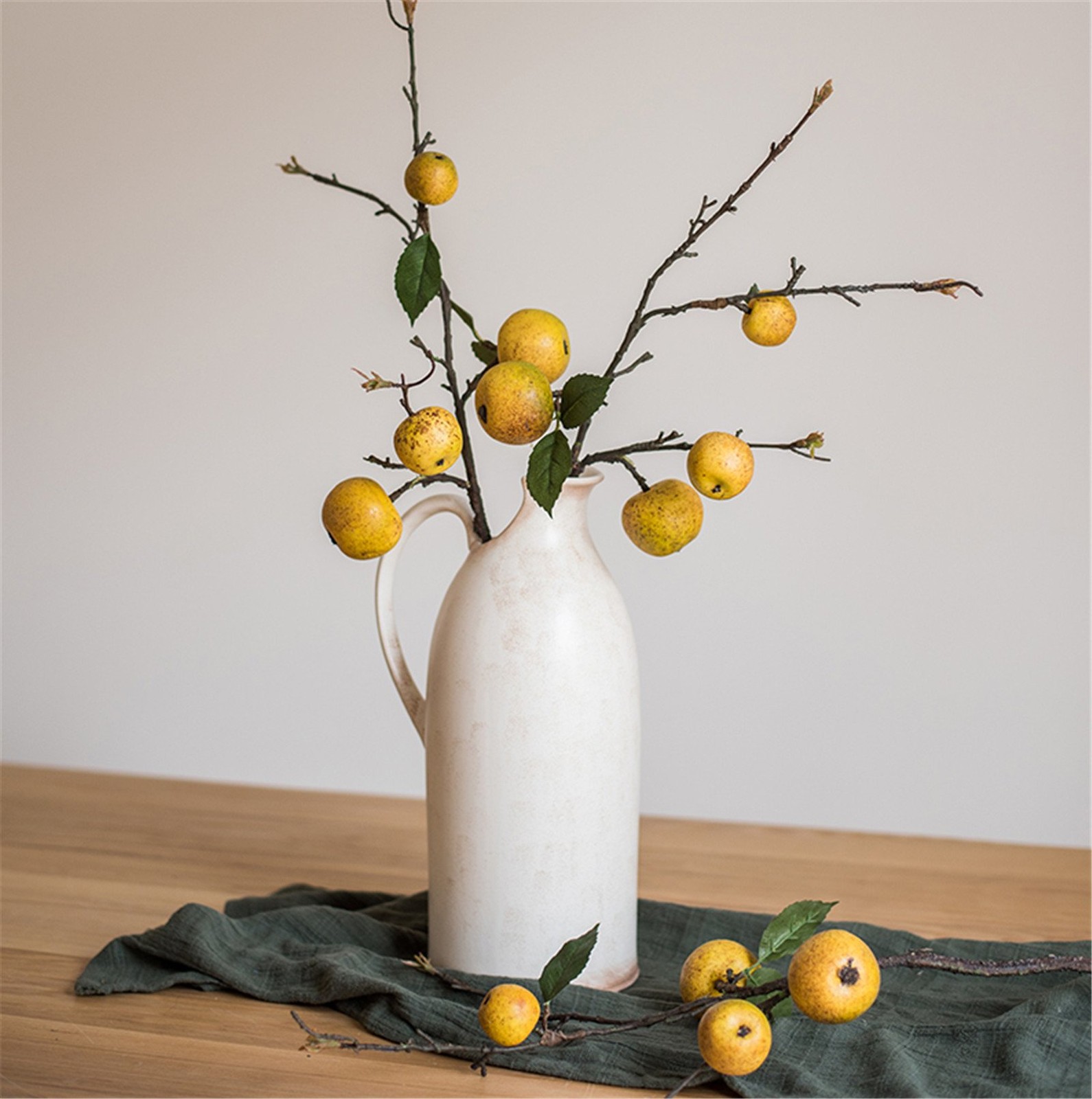 3pcs Artificial Pear Tree Branches Fake Pear Fruit Spur