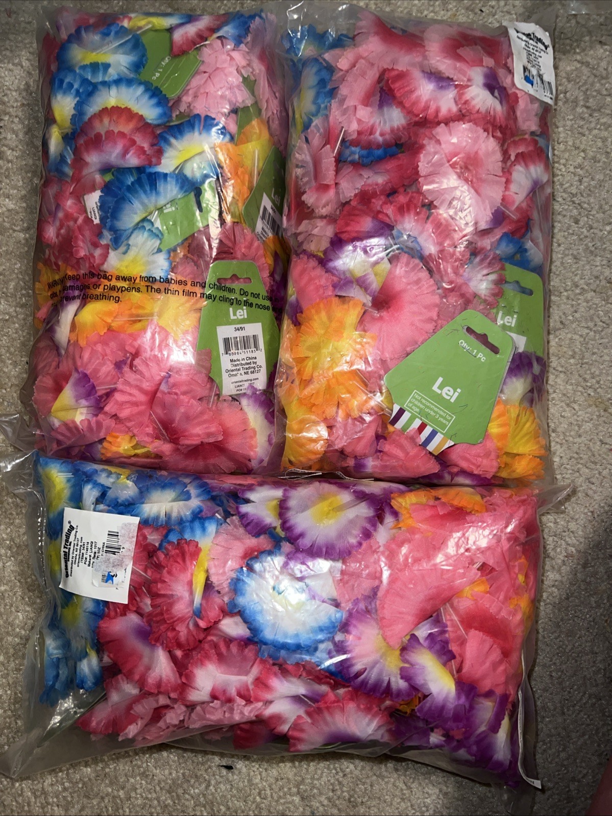 36 Pcs Colorful Hawaiian Leis Tropical Flower Leis for Luau Party Summer Beach